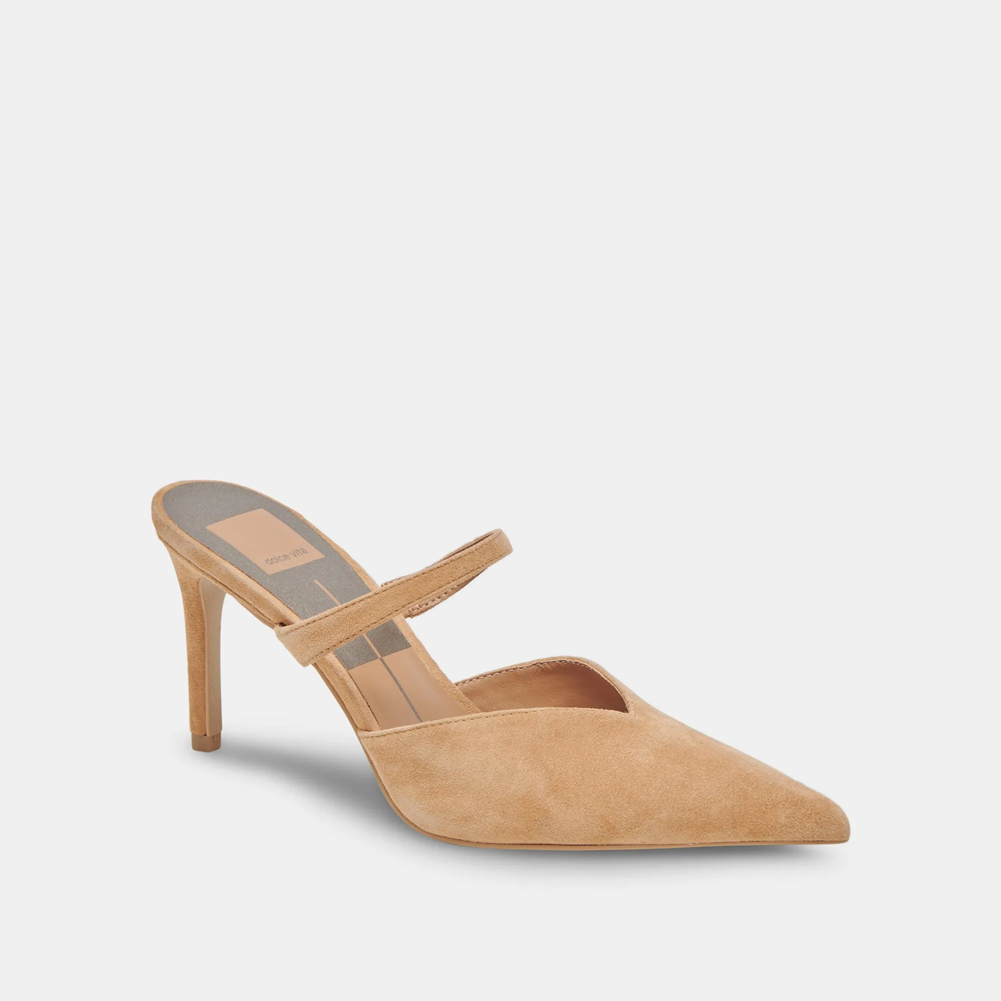 KANIKA WIDE HEELS TAN SUEDE Luxury Leather Pumps Pink Stiletto Heels