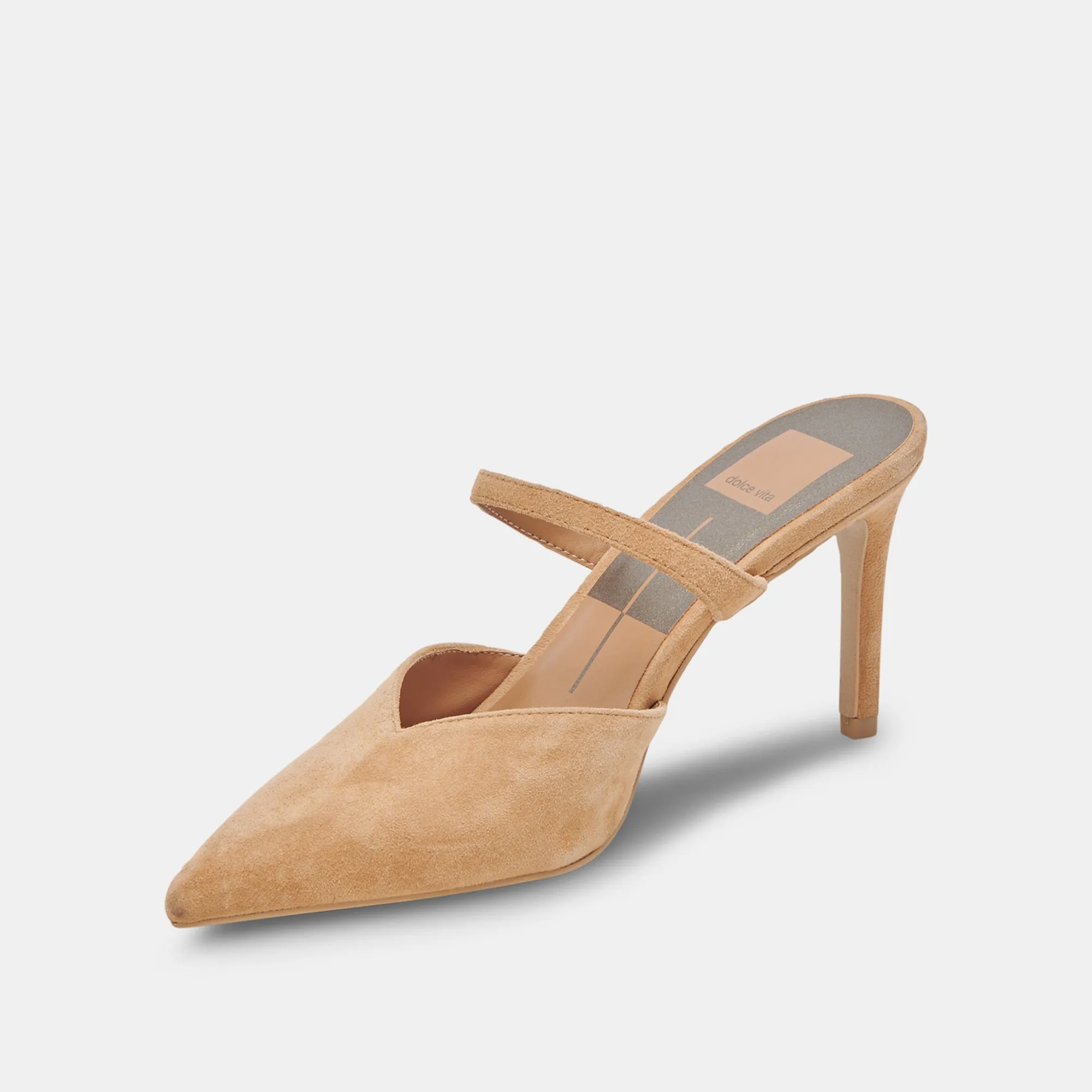 KANIKA WIDE HEELS TAN SUEDE Ventilated Design Travel Heels