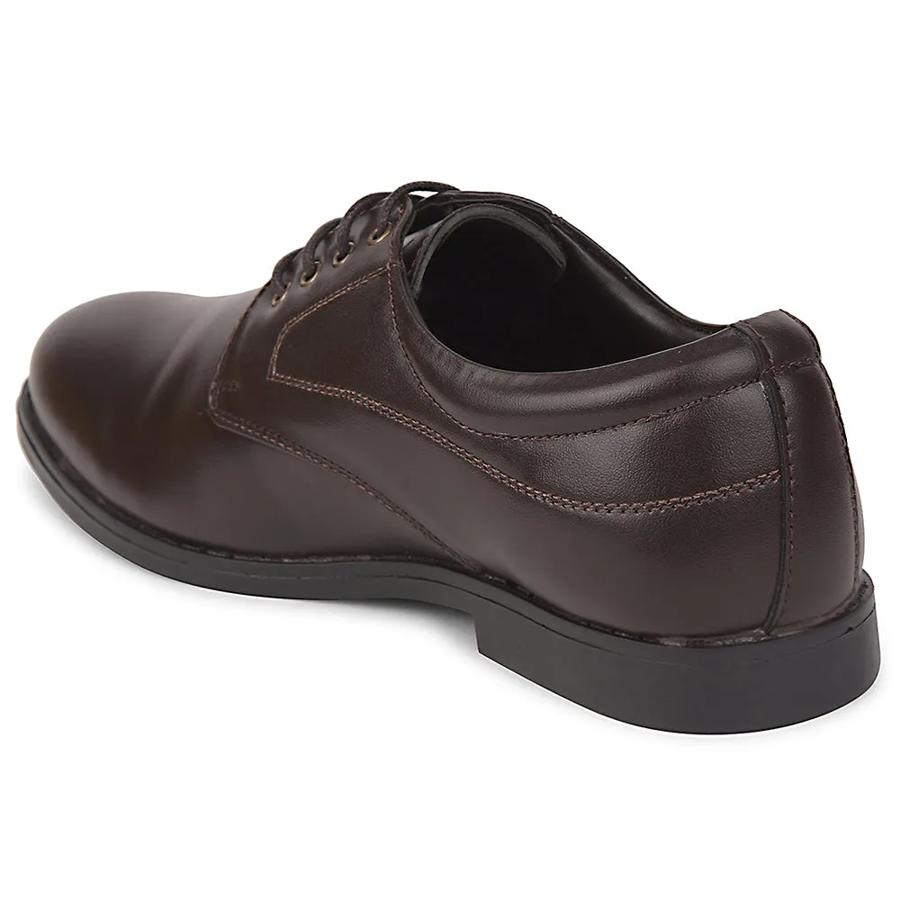 Fortune Brown Formal Lacing Derby Shoes For Men MAJESTIC-1 By Liberty Elegant Business Style Urban Casual