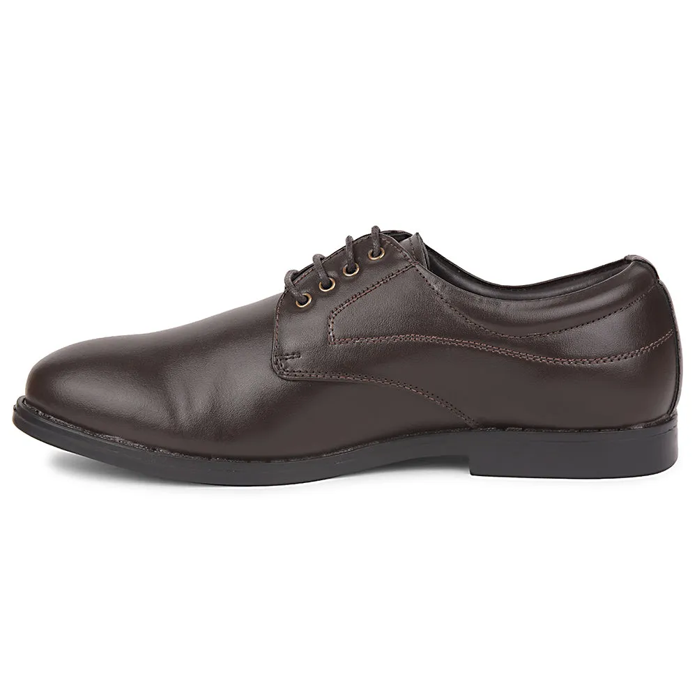 Fine Edge Fortune Brown Formal Lacing Derby Shoes For Men MAJESTIC-1 By Liberty