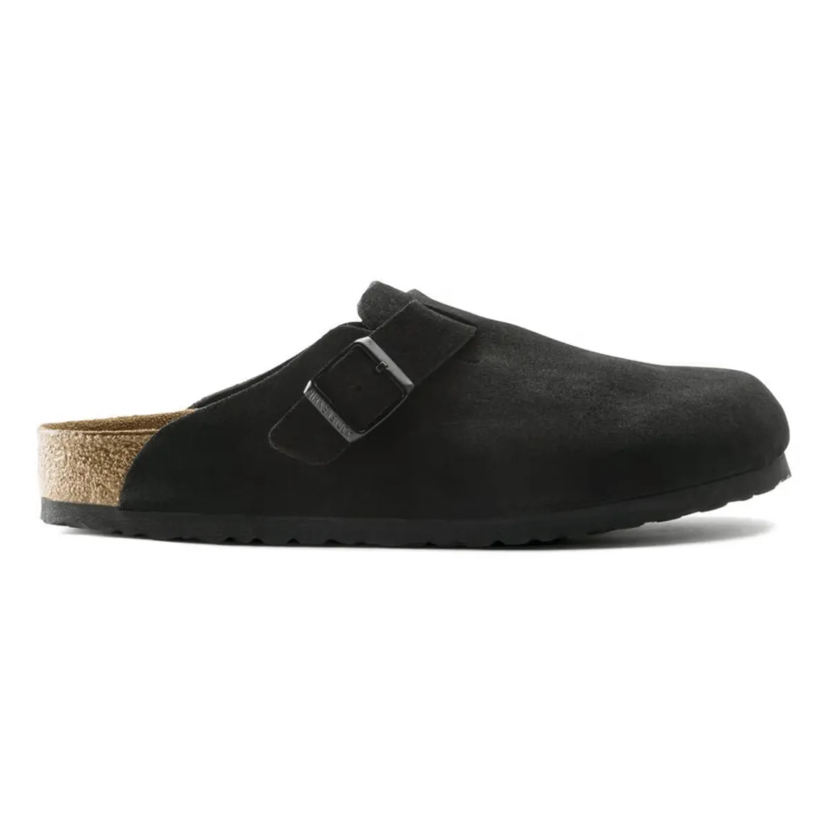 Birkenstock Men's Boston Soft Footbed Black Suede Leather Balanced feel Light Journey