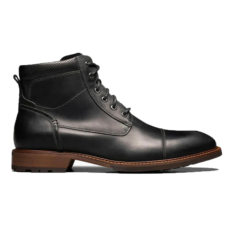 Florsheim Men's Lodge Cap Boot Black Faux Leather