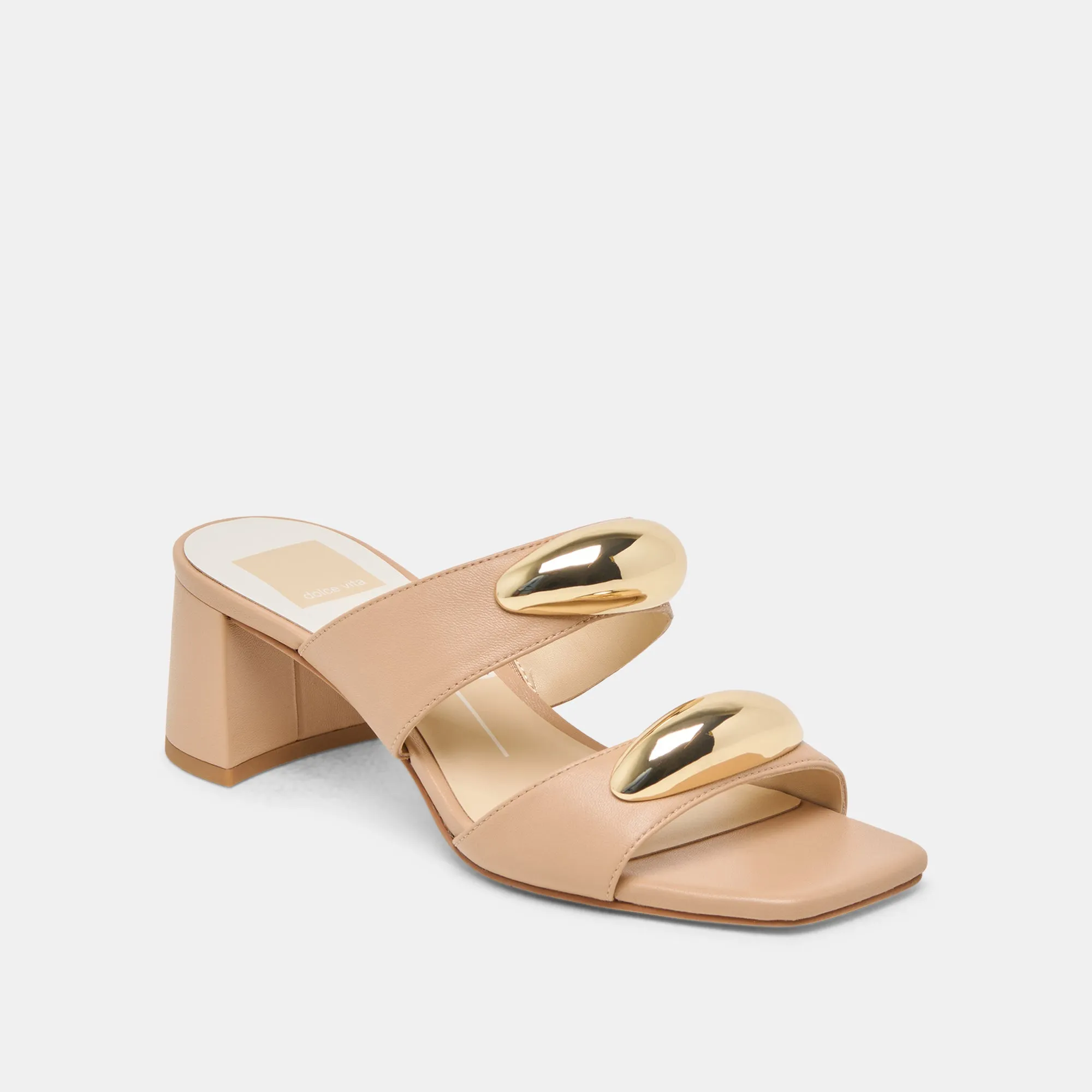 Peep Toe Leather Pumps Comfortable Padding BARNET HEELS LIGHT TAN LEATHER