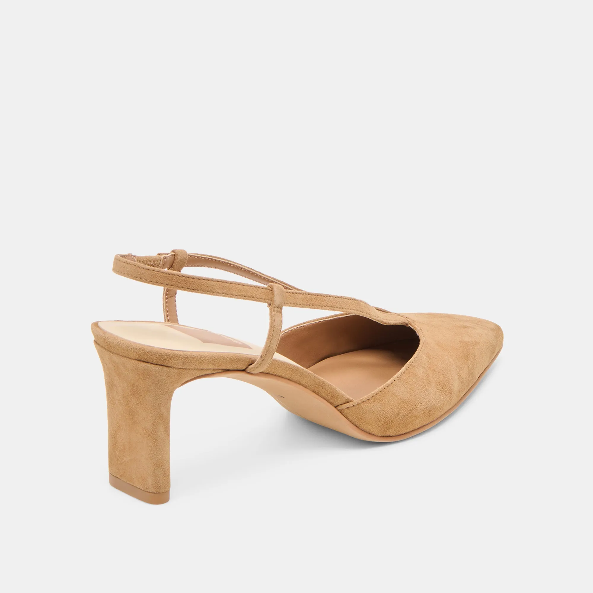 Supportive arch Stable Structure GINAY HEELS LT BROWN SUEDE