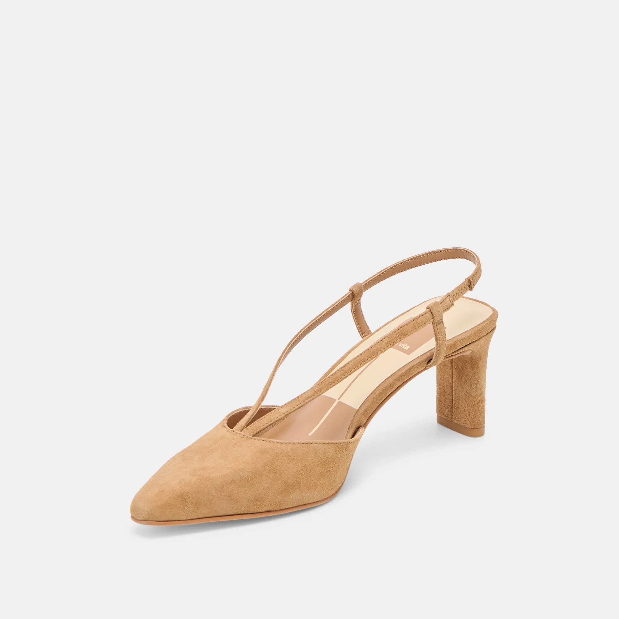 GINAY HEELS LT BROWN SUEDE Boho Wedding Heels Luxury Office Shoes