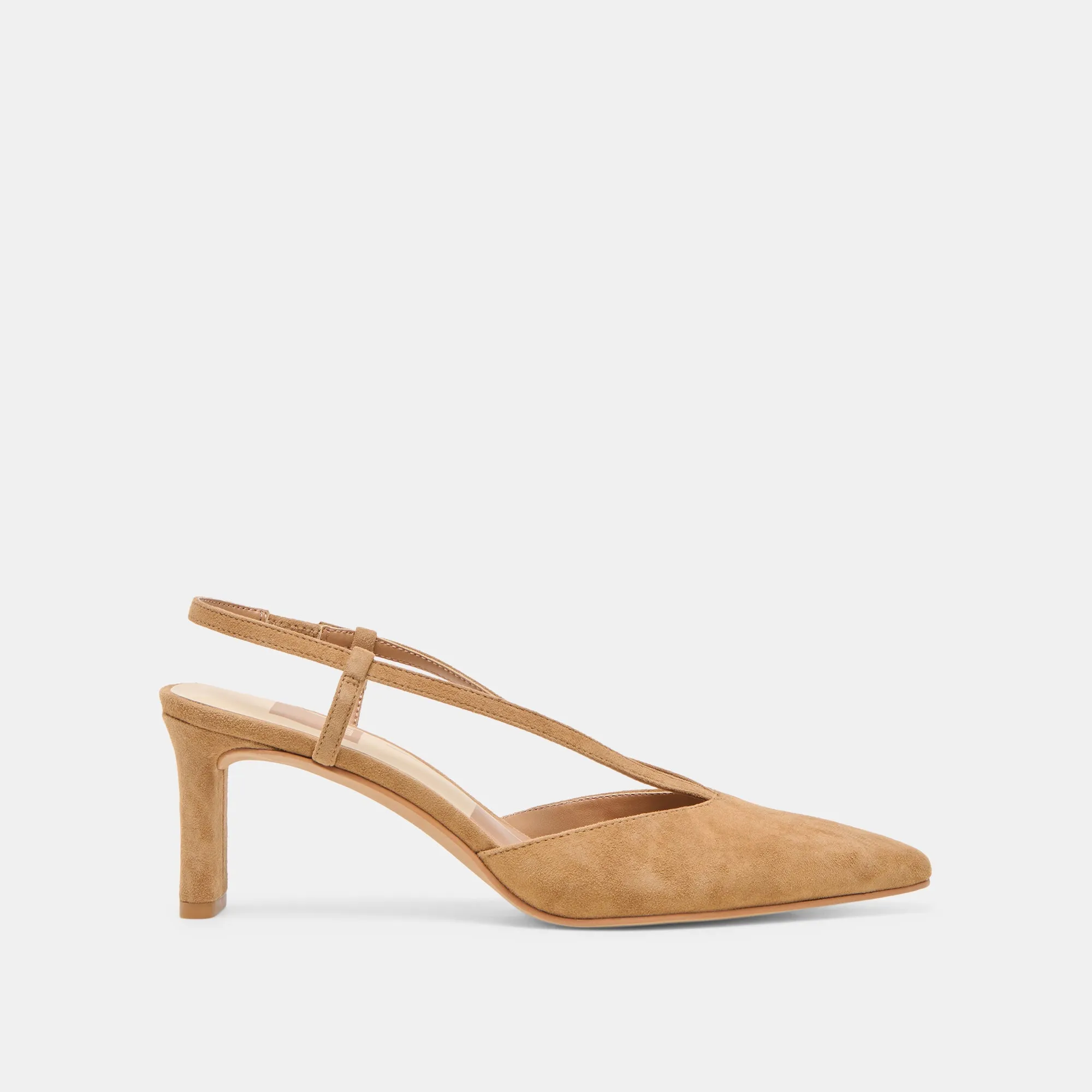 GINAY HEELS LT BROWN SUEDE Closed Toe Shockproof