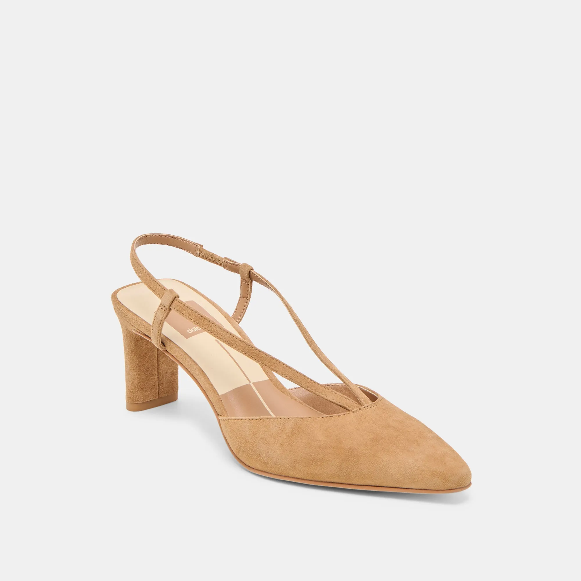 Wedding Heels for Bridesmaids GINAY HEELS LT BROWN SUEDE