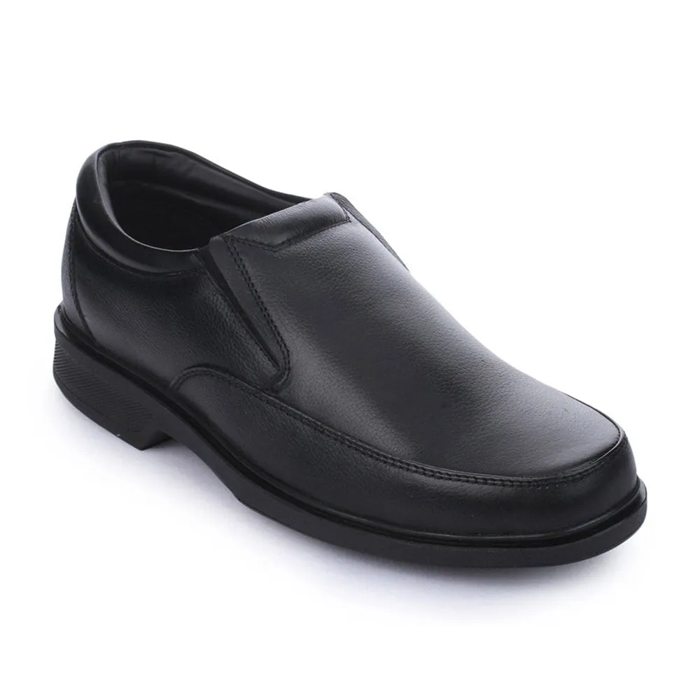 Healers Formal (Black) Slip-On Loafers Shoes For Men FL-1413 By Liberty Smooth Path Simple Comfort Design