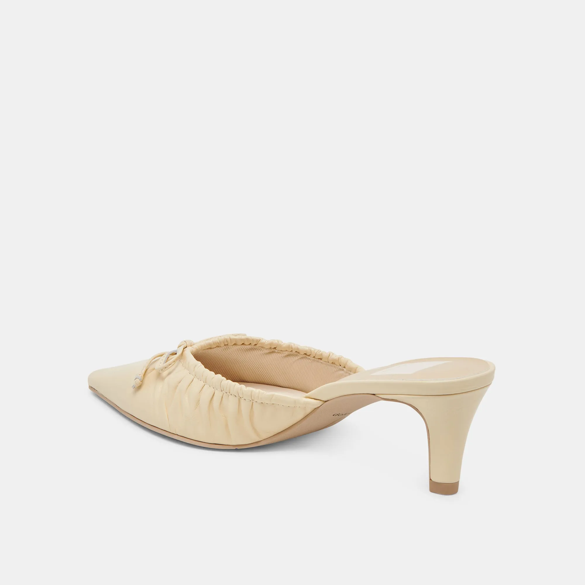 KAIRI MID HEELS LIGHT YELLOW CRINKLE PATENT Sophisticated Pumps Evening Pumps