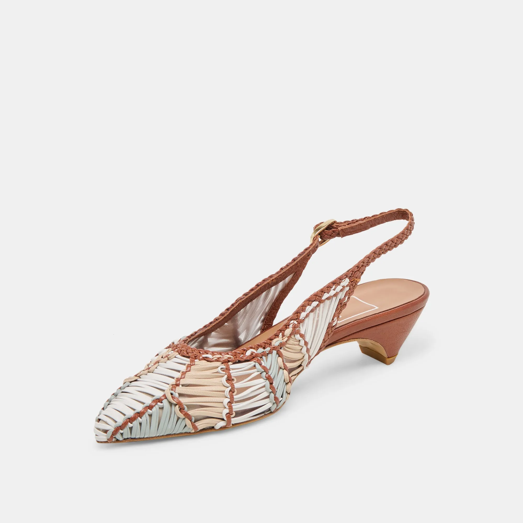 Comfy Pumps DAFNEY HEELS TAN MULTI WOVEN LEATHER