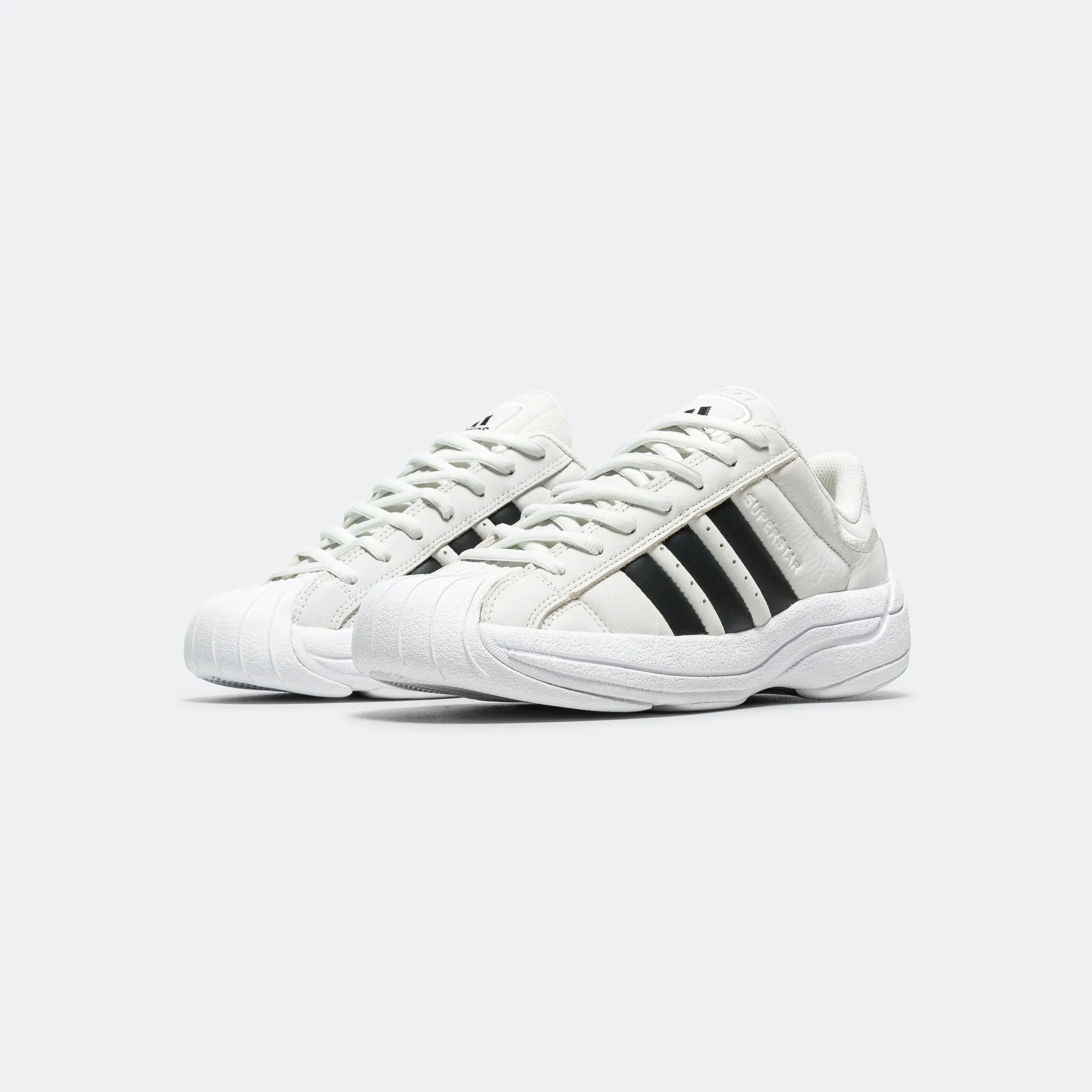 Superstar Millennium - Footwear White/Core Black-Gum Sock Like Collar Fit Contoured Footbed Geometry