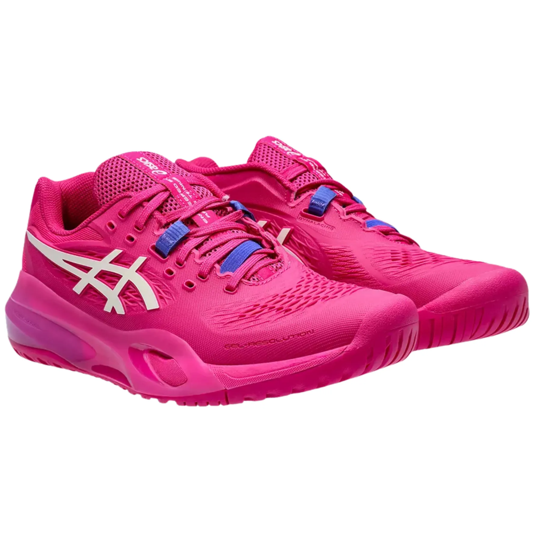 Asics Gel Resolution X Hard Court Womens Tennis Shoes - Bright Rose/Cream Lace Closure