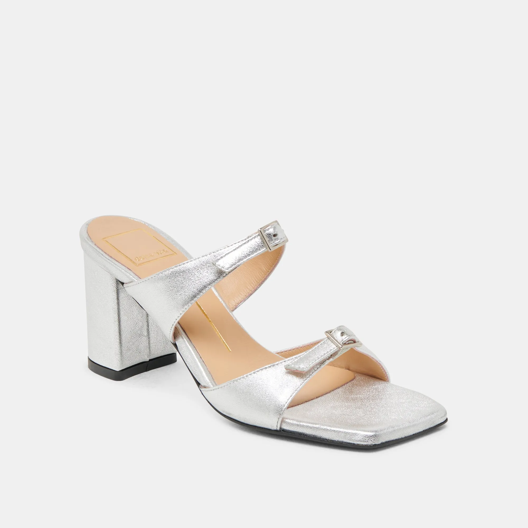 Pivot Point SHANE HEELS SILVER METALLIC LEATHER