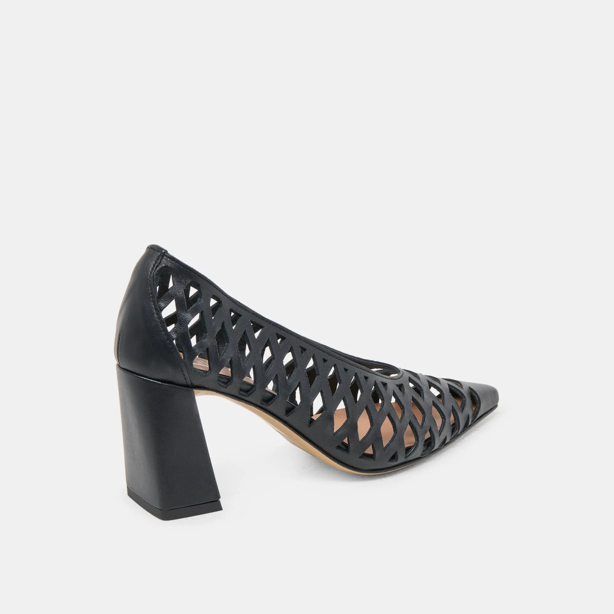 Mid Top Style Glam Heeled Sandals TANYA HEELS BLACK WOVEN LEATHER