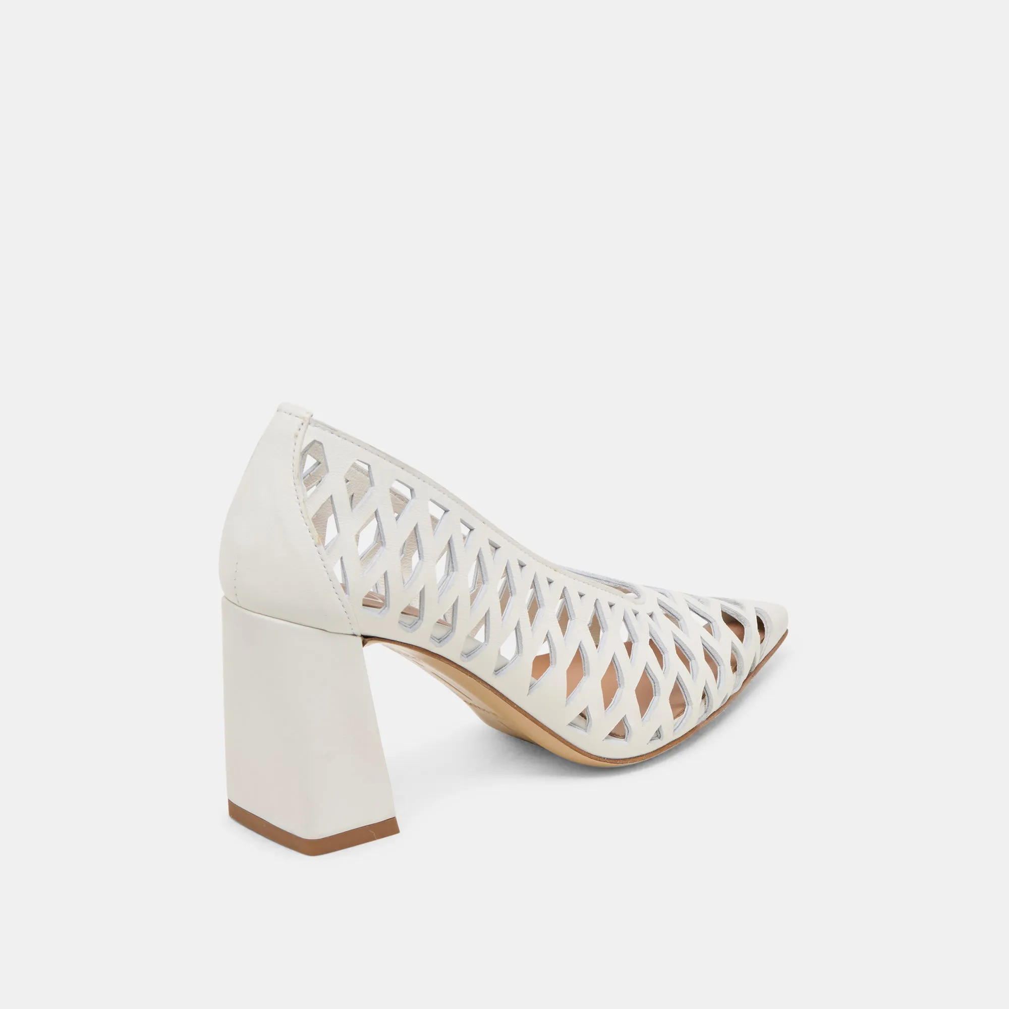 Classic Pumps TANYA HEELS BONE WOVEN LEATHER