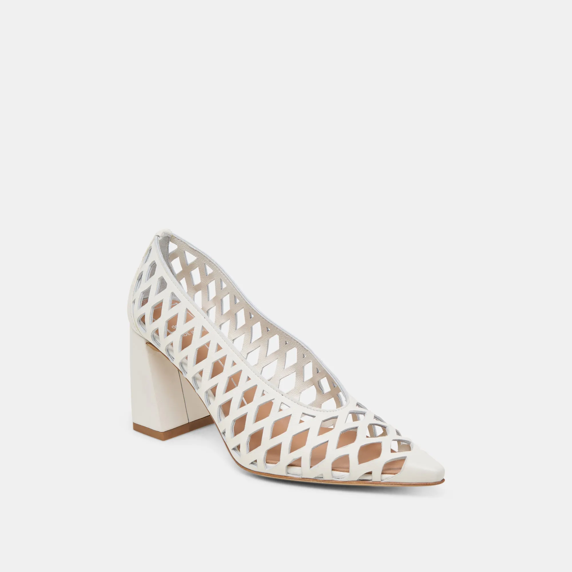 Wedding Day Heels Comfortable Soles TANYA HEELS BONE WOVEN LEATHER