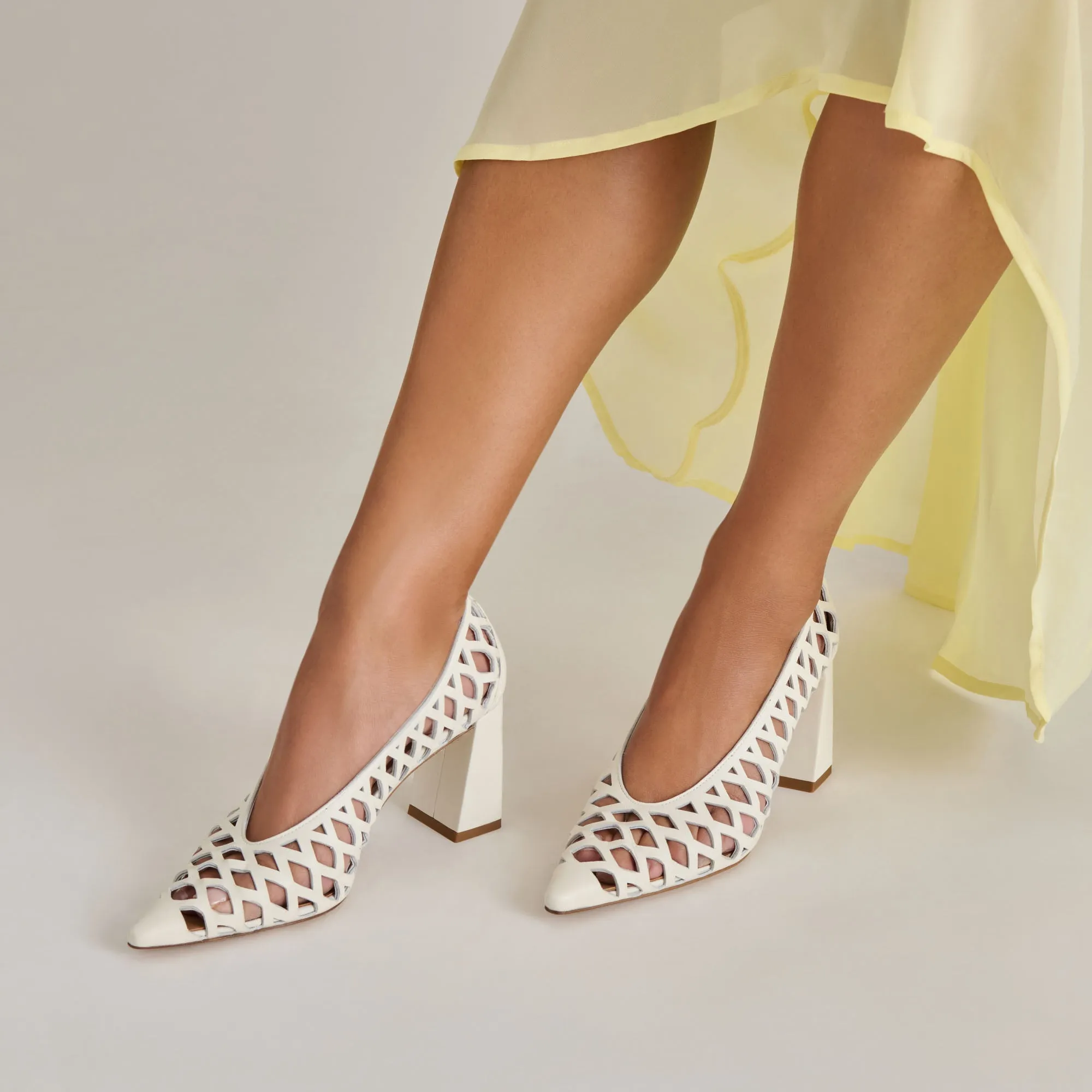 TANYA HEELS BONE WOVEN LEATHER Dressy Sandals Energy return