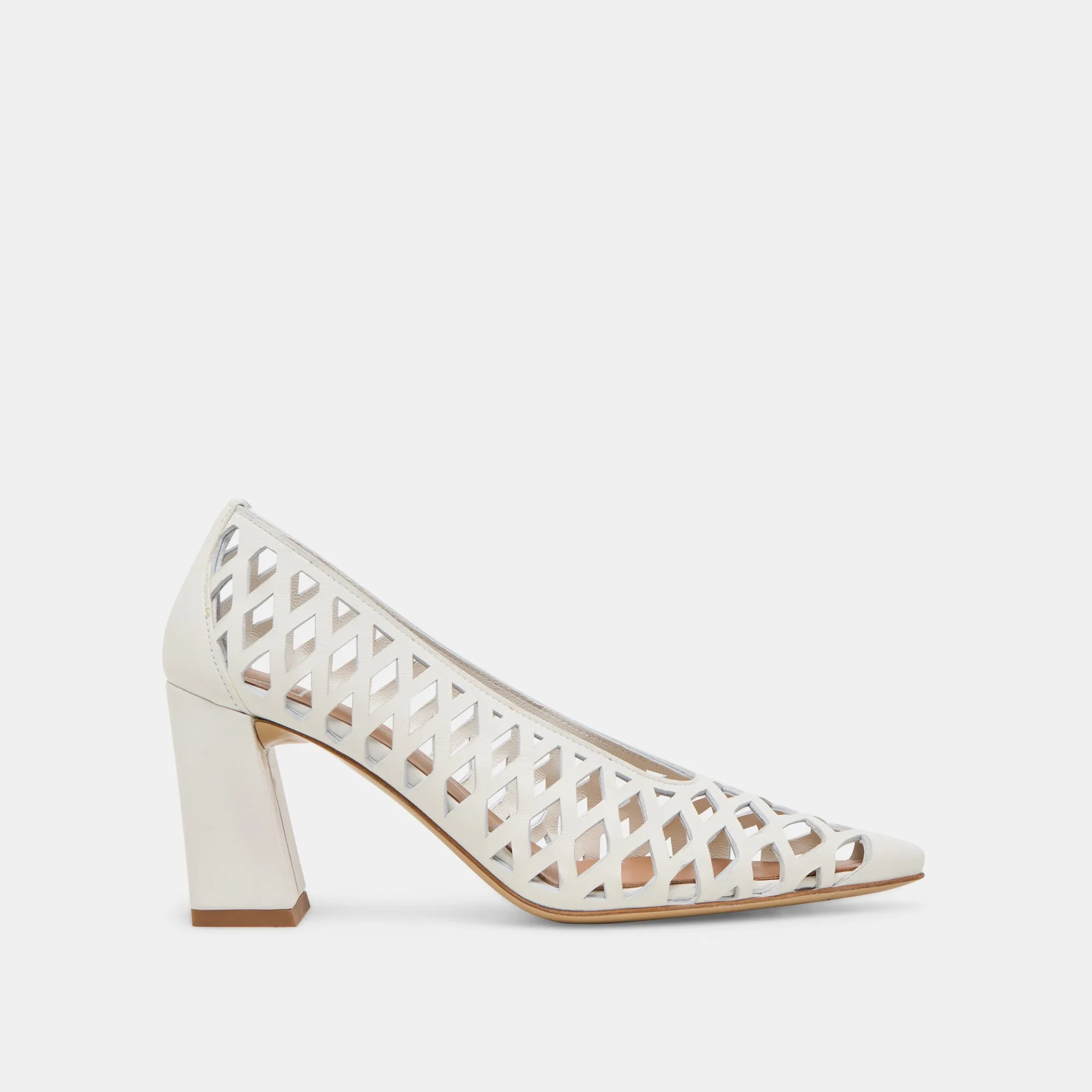 TANYA HEELS BONE WOVEN LEATHER Holiday Sandals Chic Party Heels