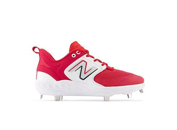 New Balance Men's Fresh Foam X 3000 V6 Metal Baseball Cleats - Red with White - L3000TR6 Transitional Look