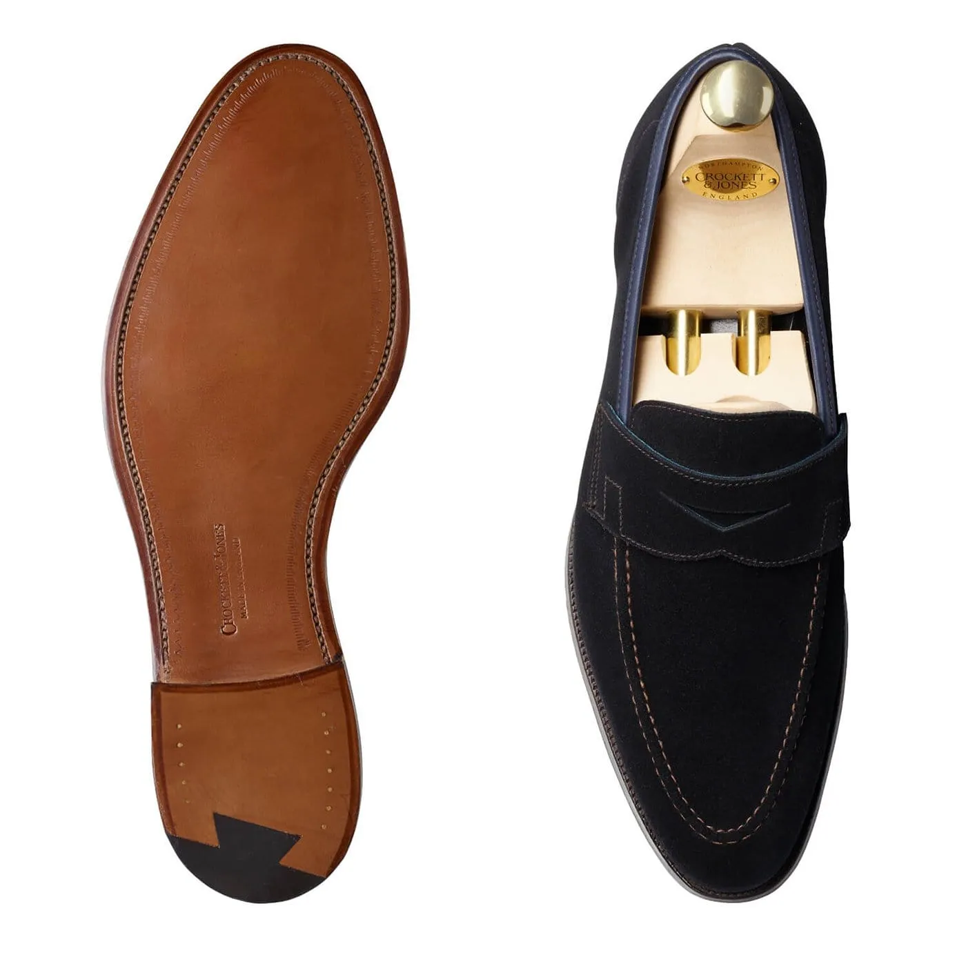 Teign Navy Suede Quiet Park Supportive Fit