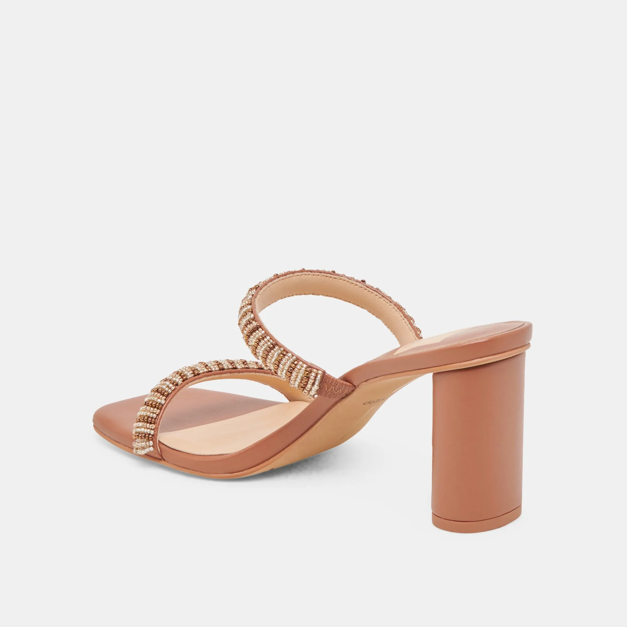 NOLAH HEELS TAN MULTI BEADS Teddy Heel Boots Minimalist