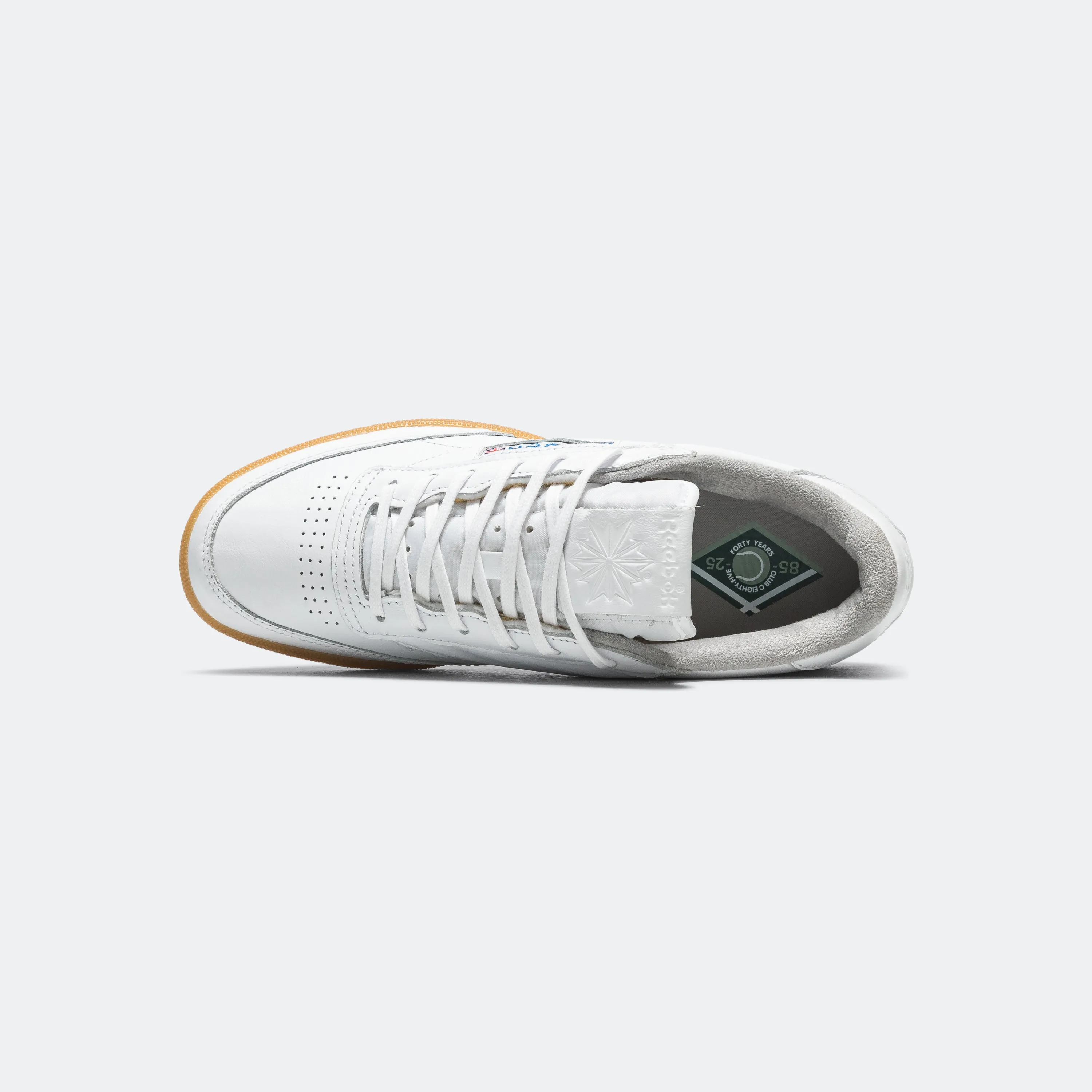 Club C 85 Vintage - White/Grey/Gum HeelCushion Street Focus