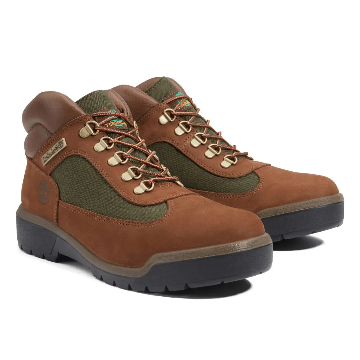 Timberland Men's Field Boot Dark Brown Nubuck Waterproof Dot Play