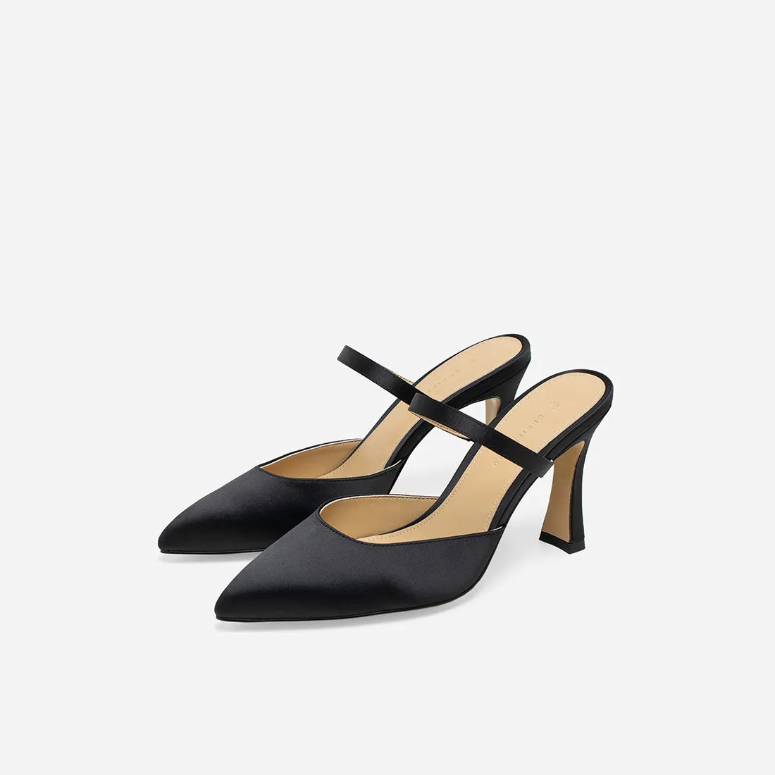 Gaia Satin Mules Bohemian Style Heels Vegan Wedding Heels