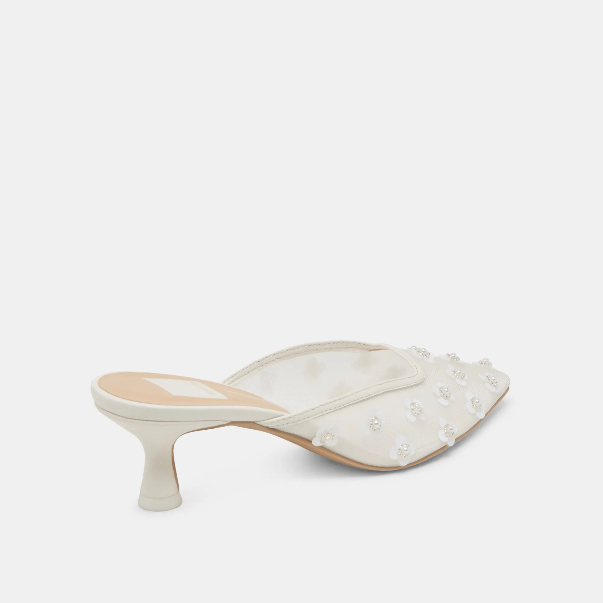 CLARA PEARL HEELS TRUE WHITE DAISY MESH Cushioned