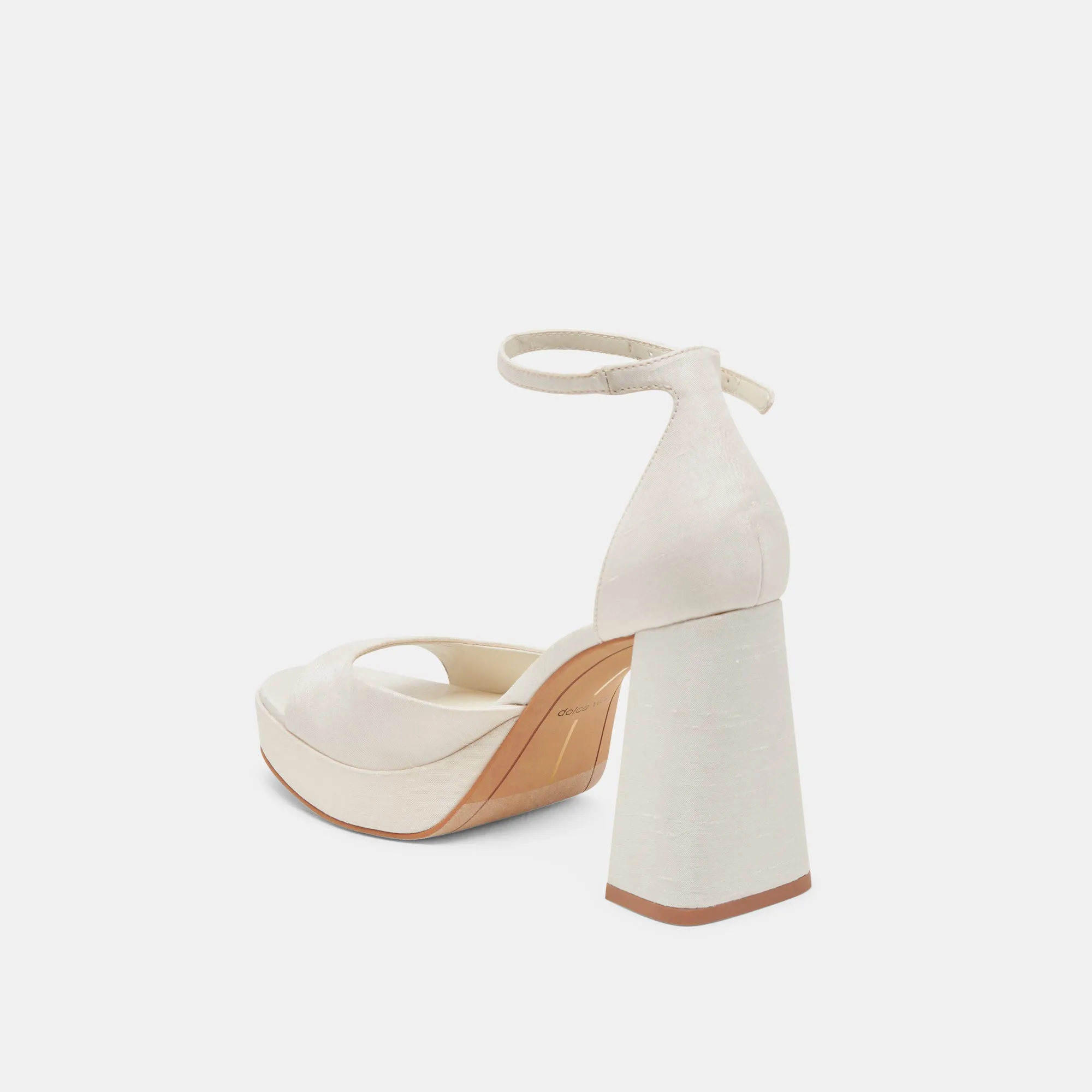 Luxury heels PANDRO WIDE HEELS WHITE SATIN
