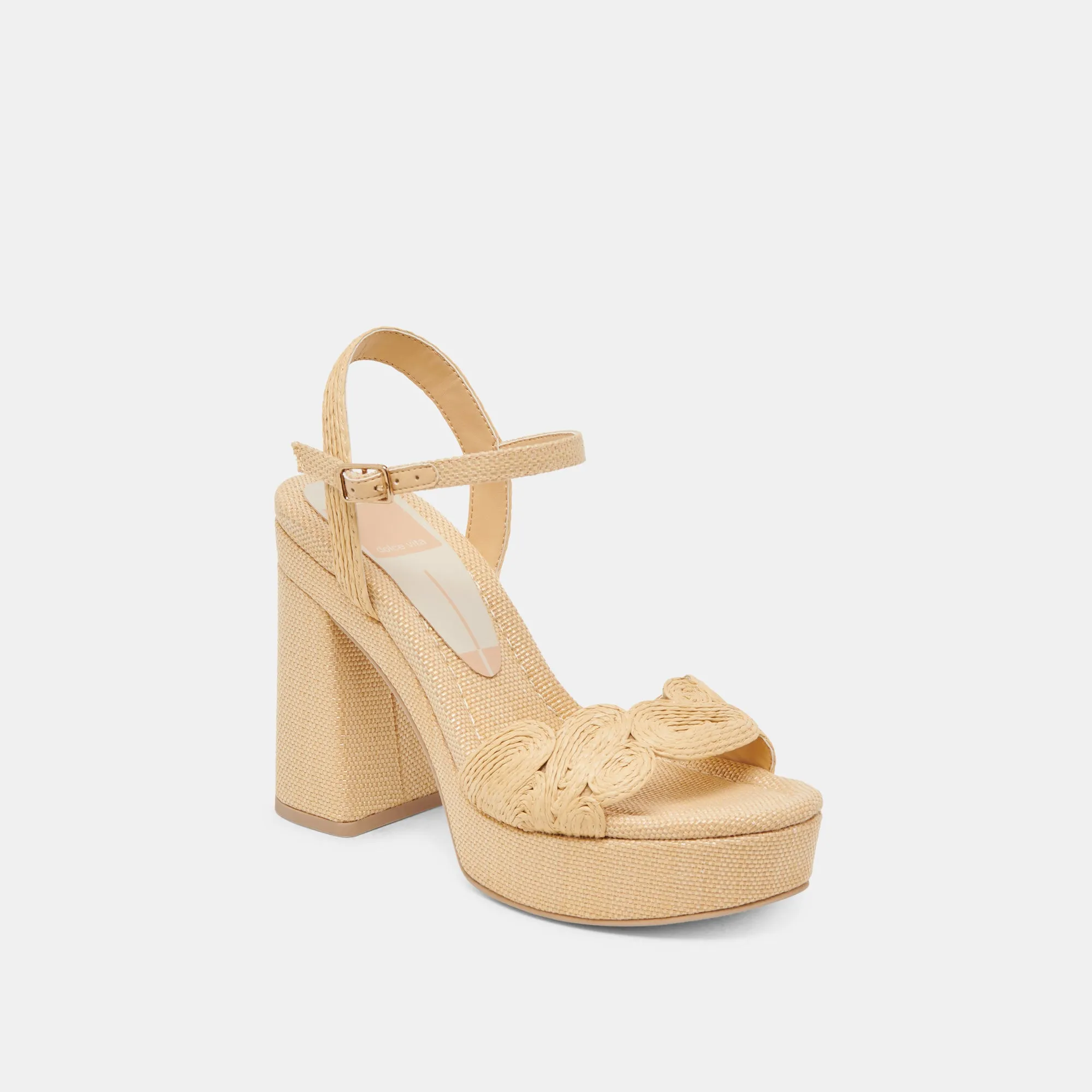 Sleek Dress Shoes TINAYA HEELS LT NATURAL RAFFIA