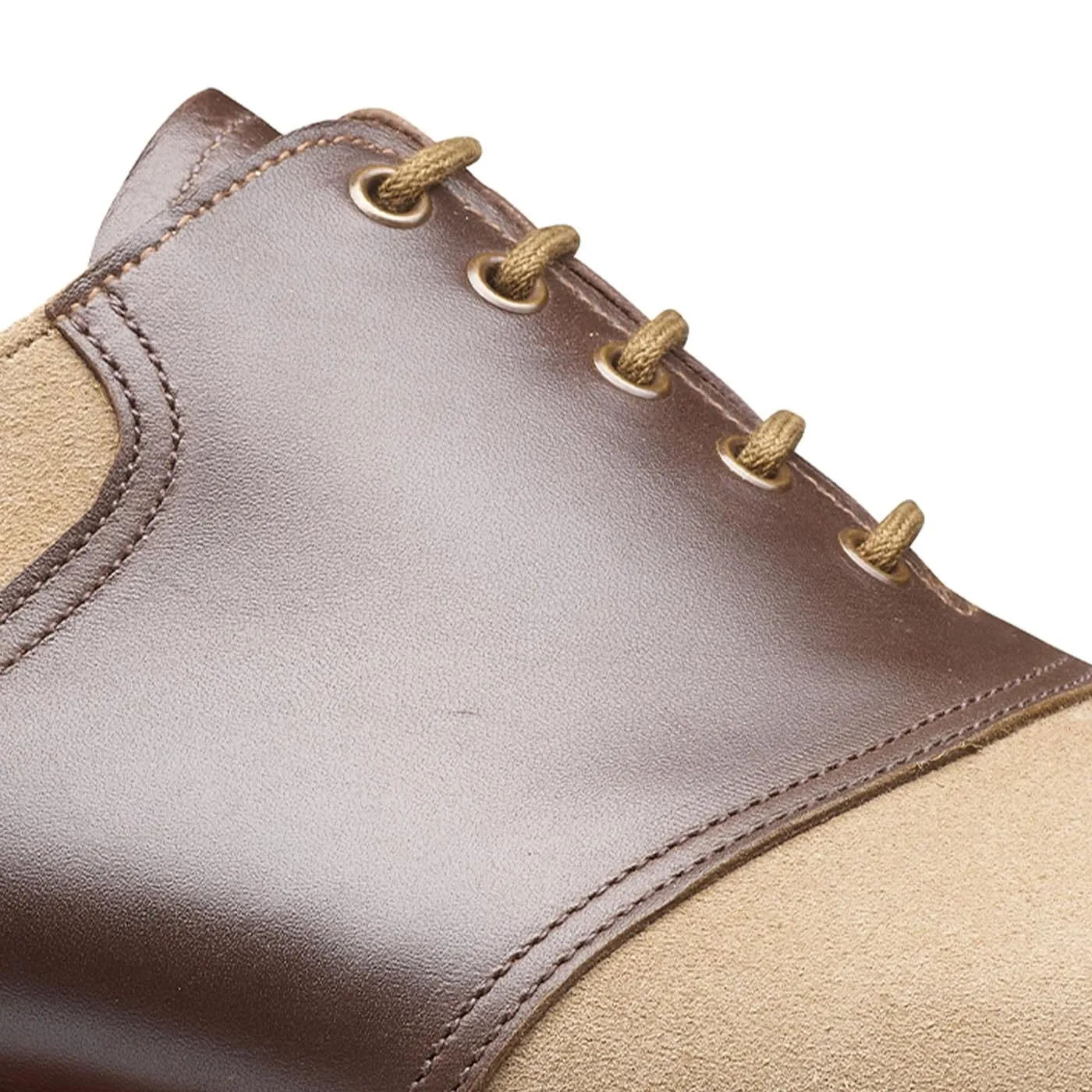 Leather Comfort Fit Chic Step Look Penn Khaki Suede & Dark Brown Wax Calf