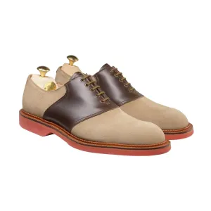 Penn Khaki Suede & Dark Brown Wax Calf Durable Quality Cushioned Oxfords