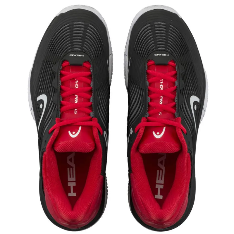 Ventilated Sides Head Revolt Pro 4.5 Clay Men Tennis Shoes - Black/Red