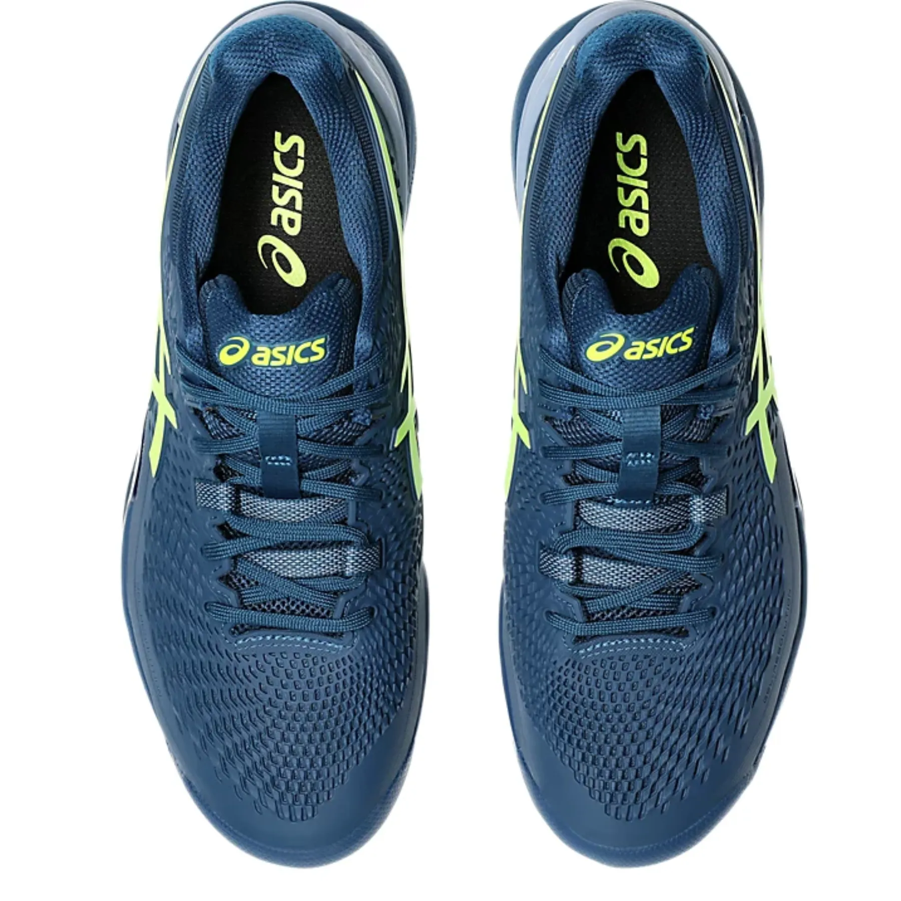Asics Gel-Resolution 9 Wide Men Tennis Shoes - Mako Blue/Safety Yellow Balance Control