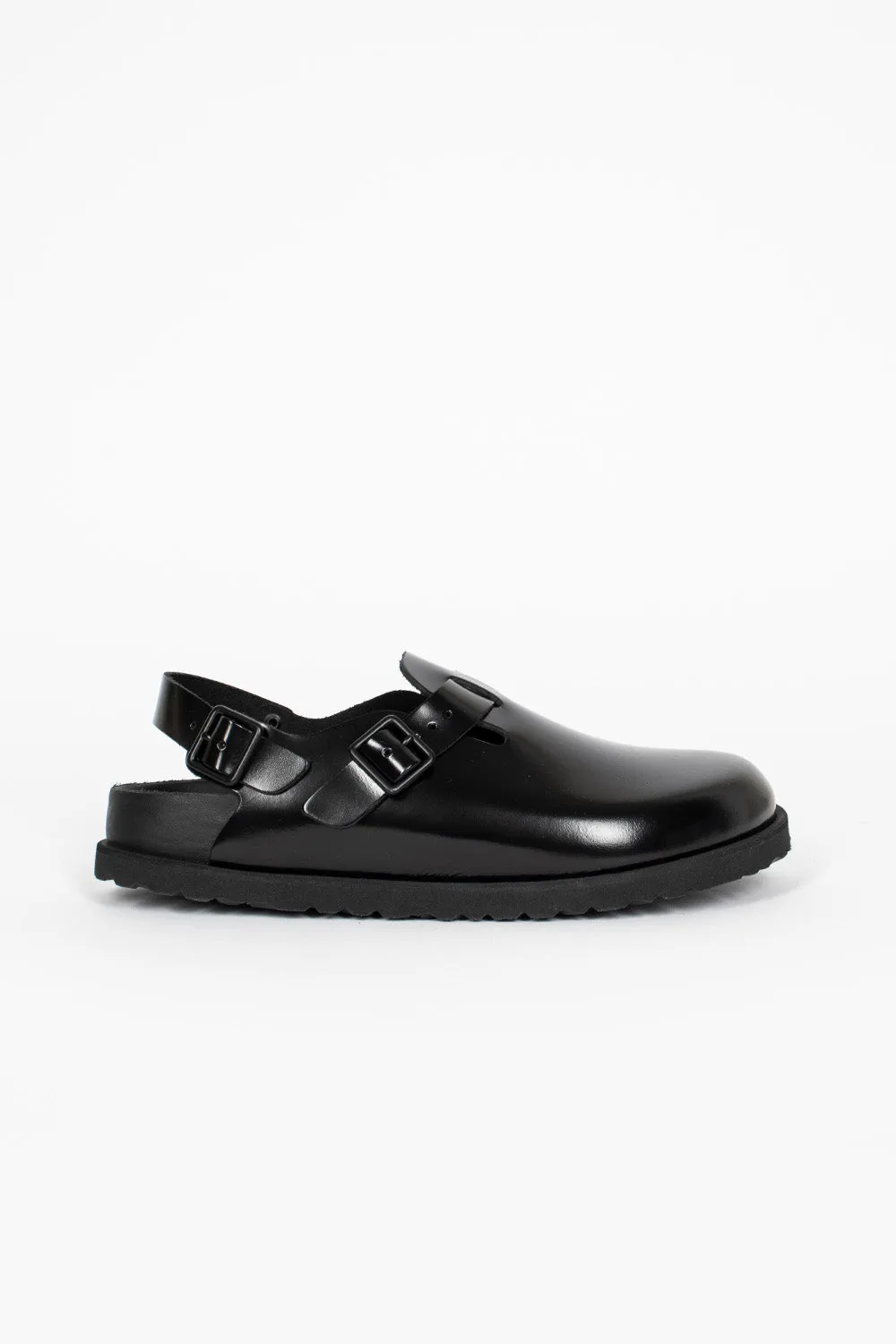 Train Step Sidewalk Walk Tokio Leather Sandal Black