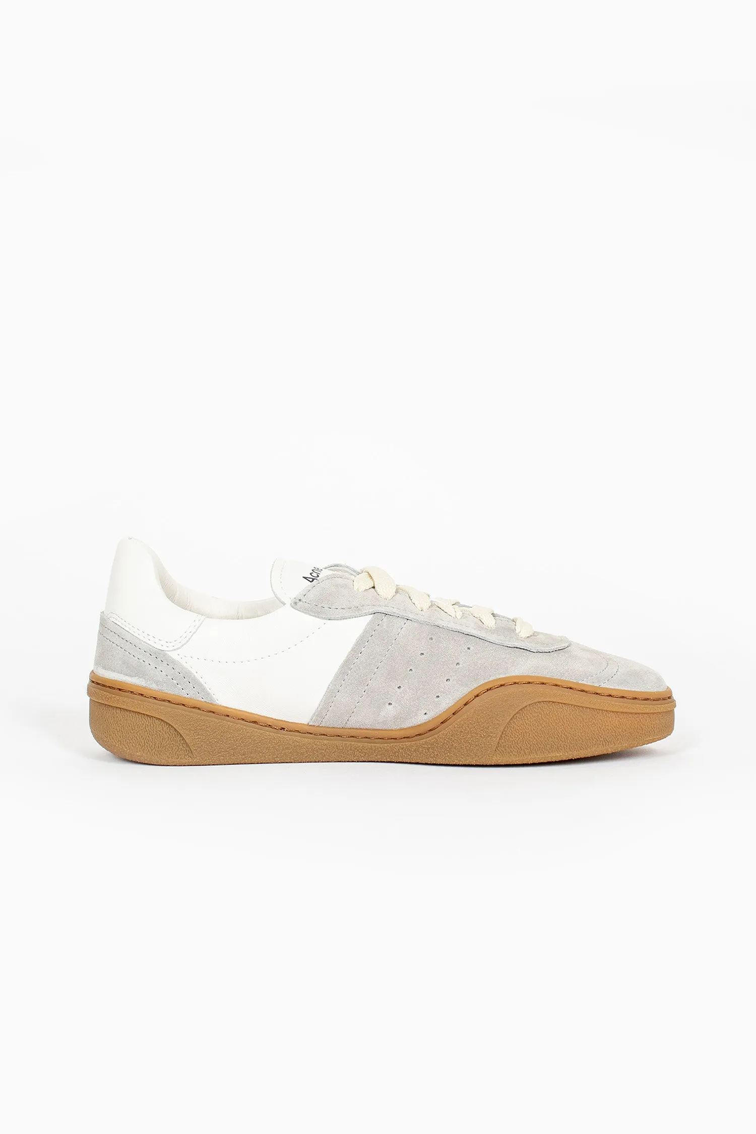 Adaptive Fit Collar Lace Up Sneakers White/Brown