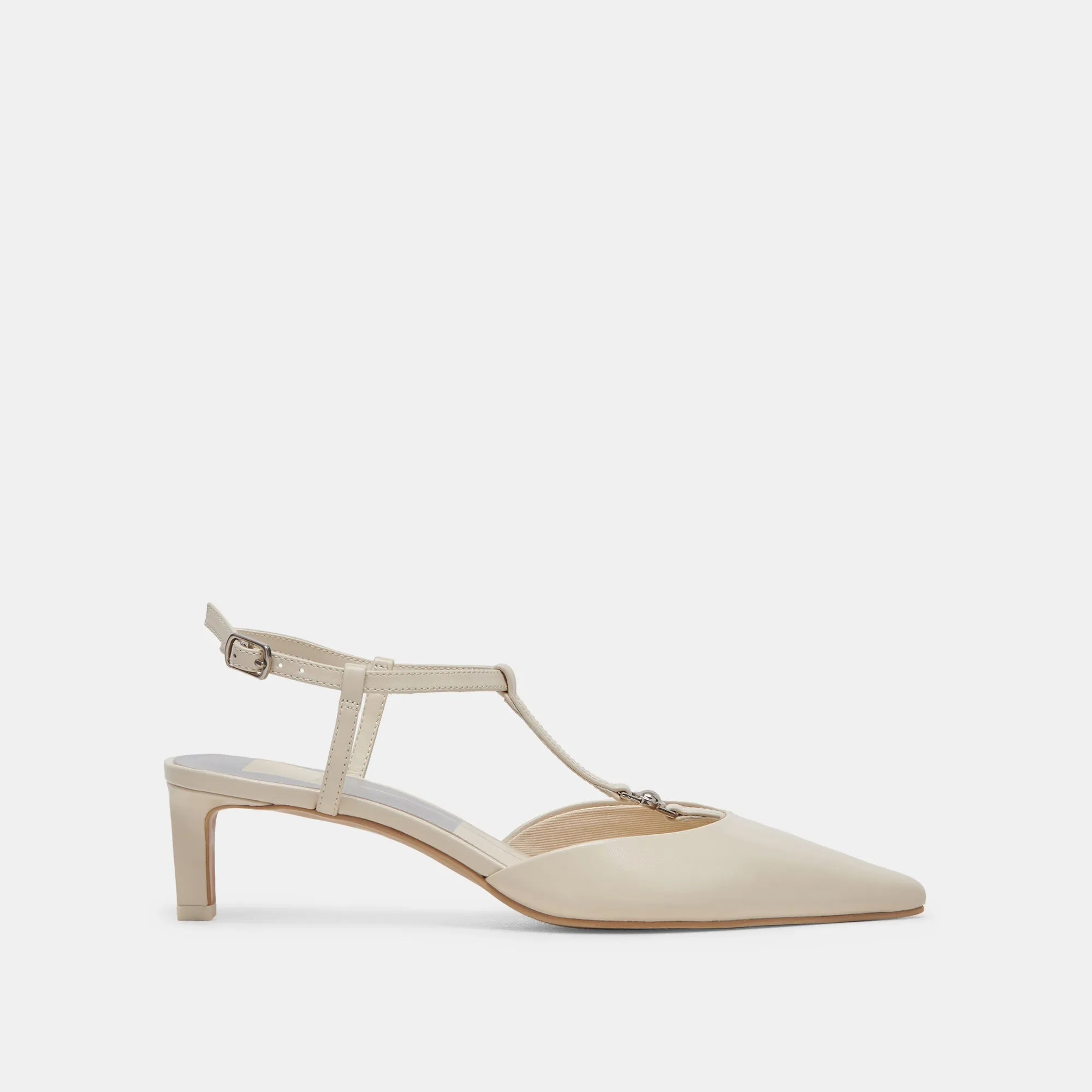 LAVON HEELS IVORY LEATHER Suede Formal Footwear