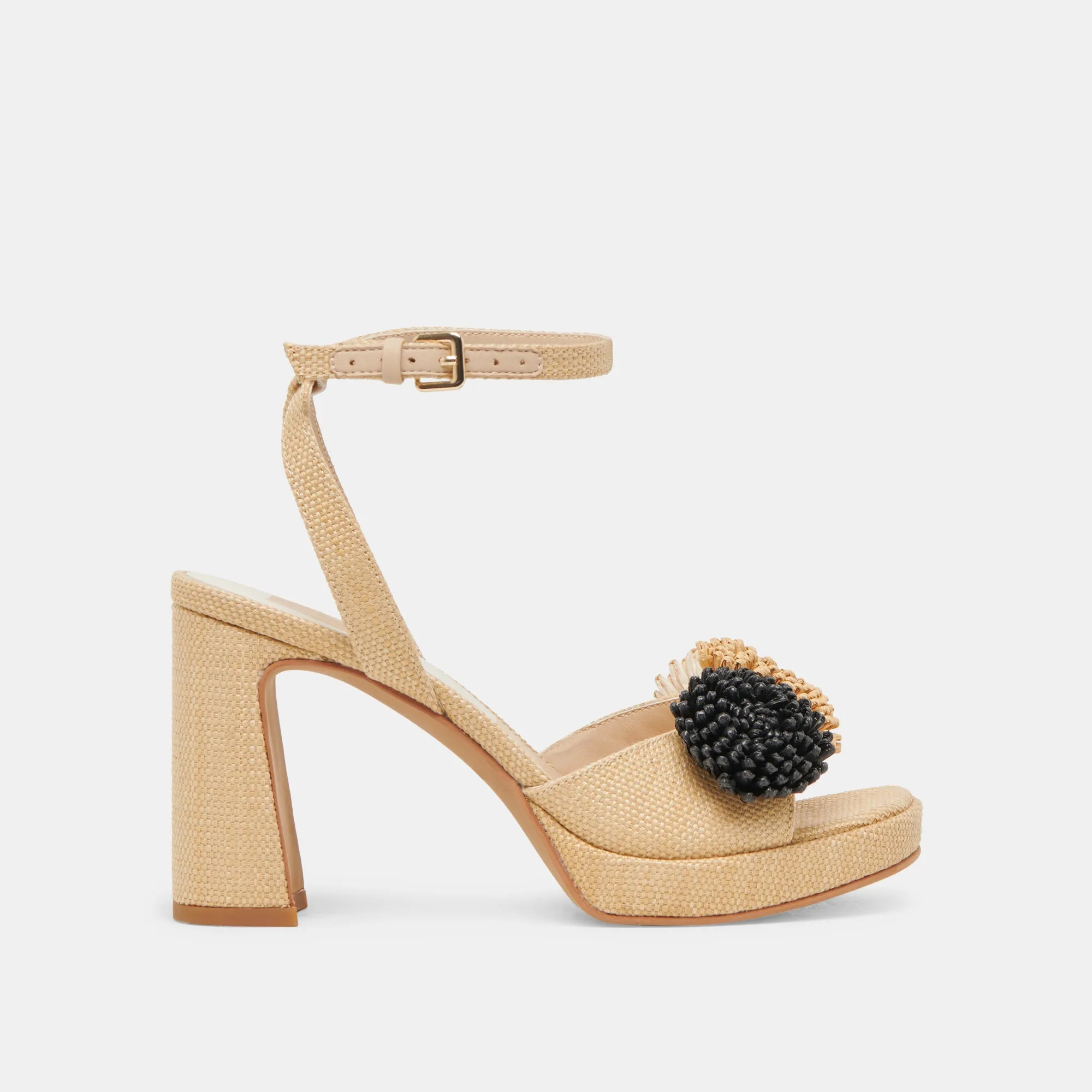 OLIVEA HEELS BLACK NATURAL RAFFIA Winter High Heels