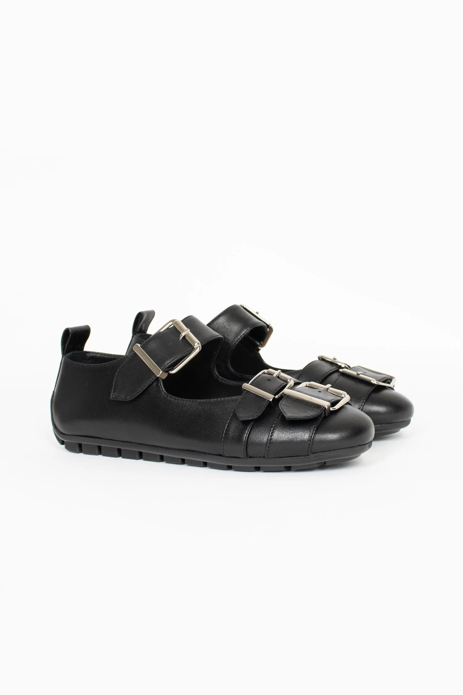 Step Control AntiSlip Buckle Ballerina Pump Black