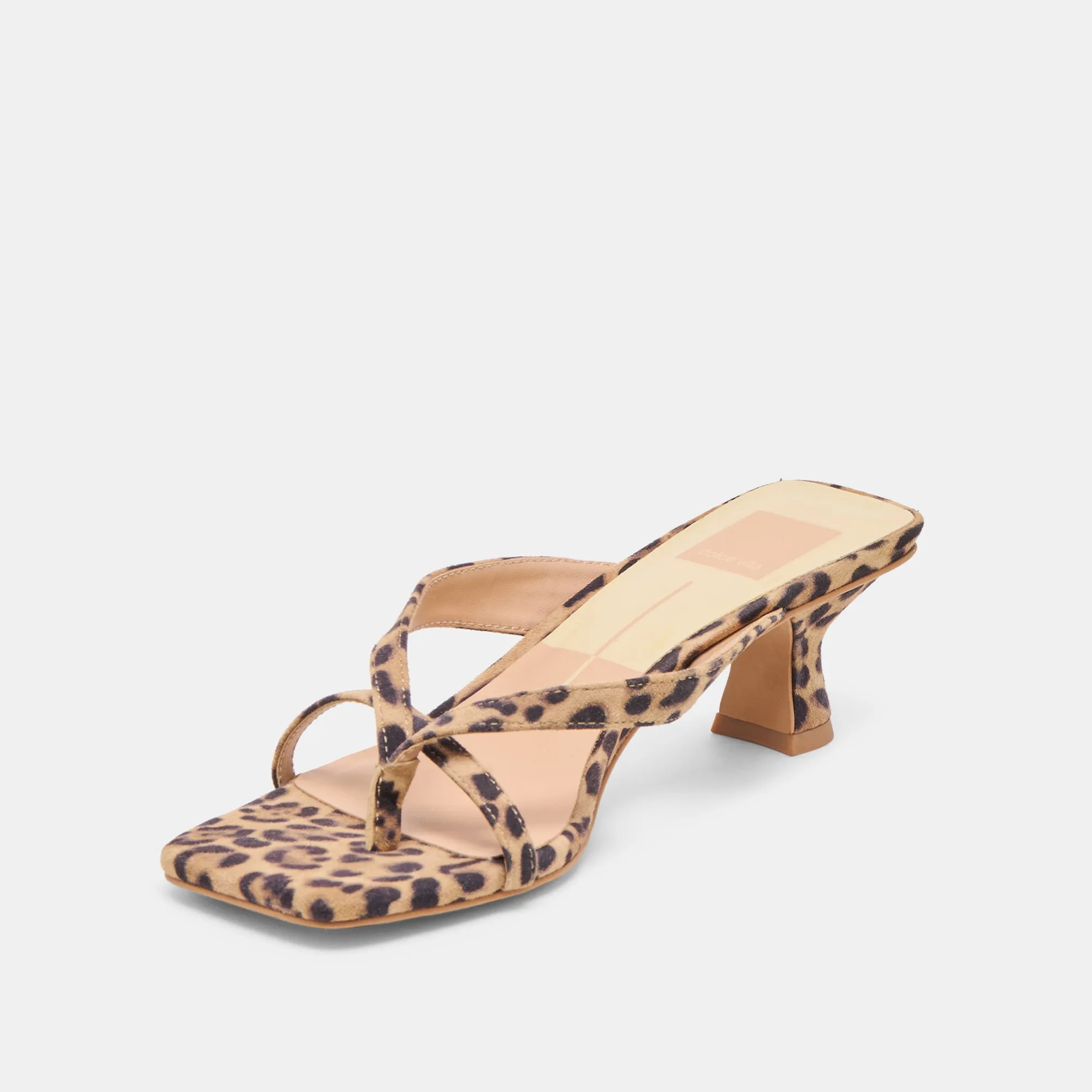 BREVEL HEELS DK LEOPARD PRINTED SUEDE Quick Dry Fabric Smart High Heels