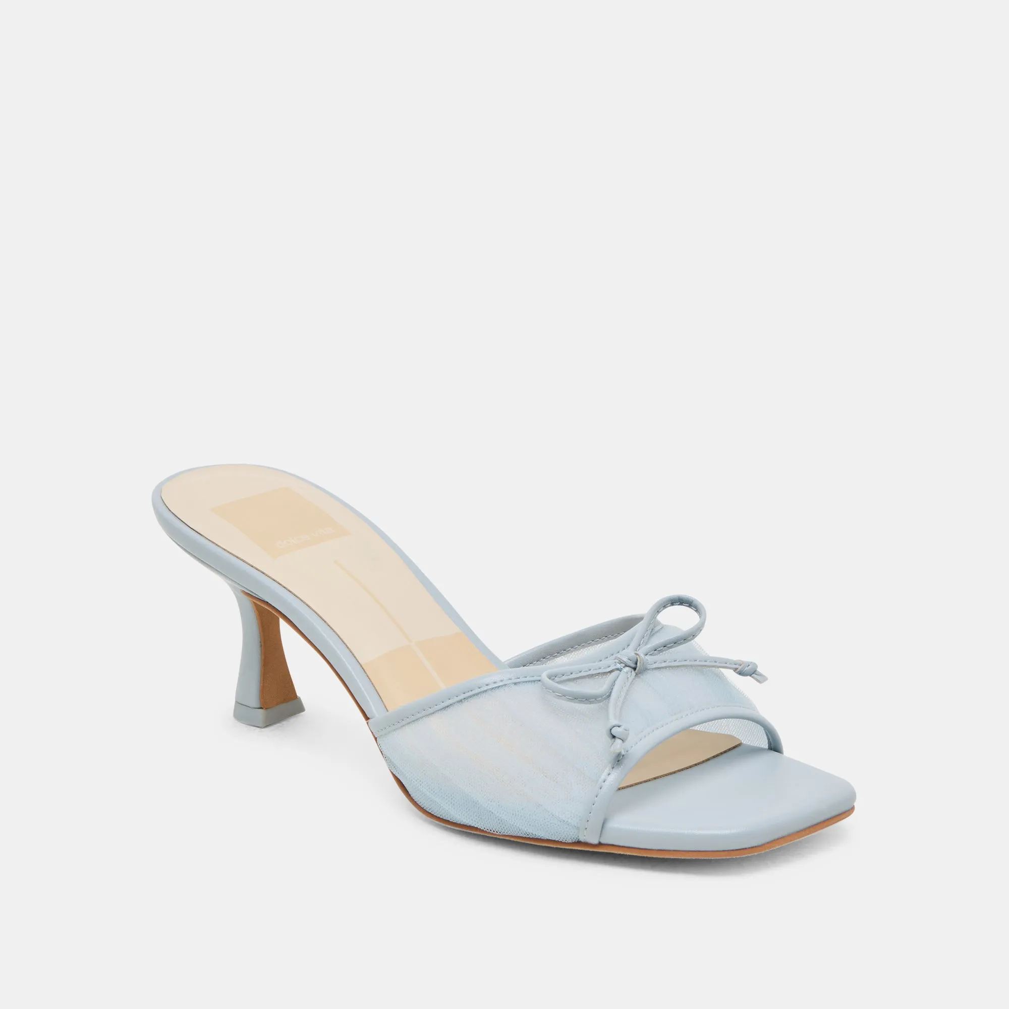 Comfortable Day Pumps GALEN HEELS LIGHT BLUE TULLE