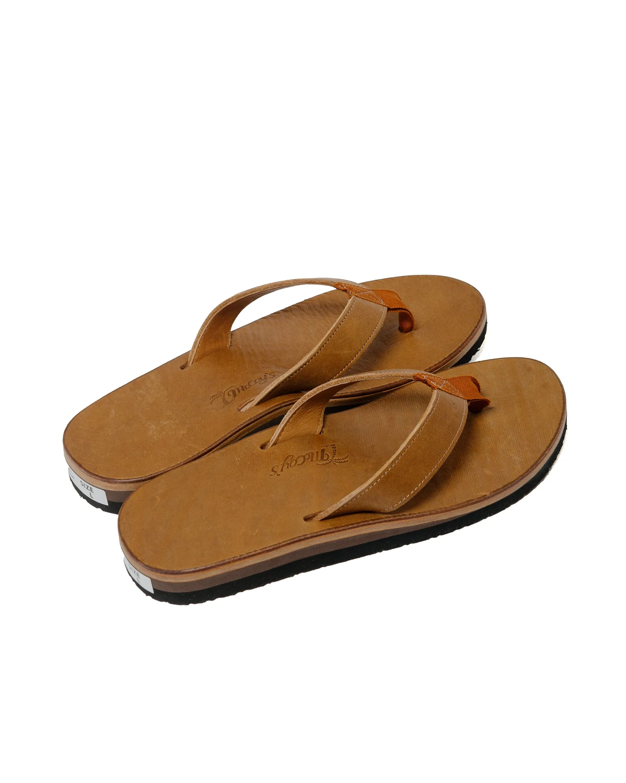 The Real McCoy's MA24011 Leather Arched Sandal Raw Sienna Timeless Comfort