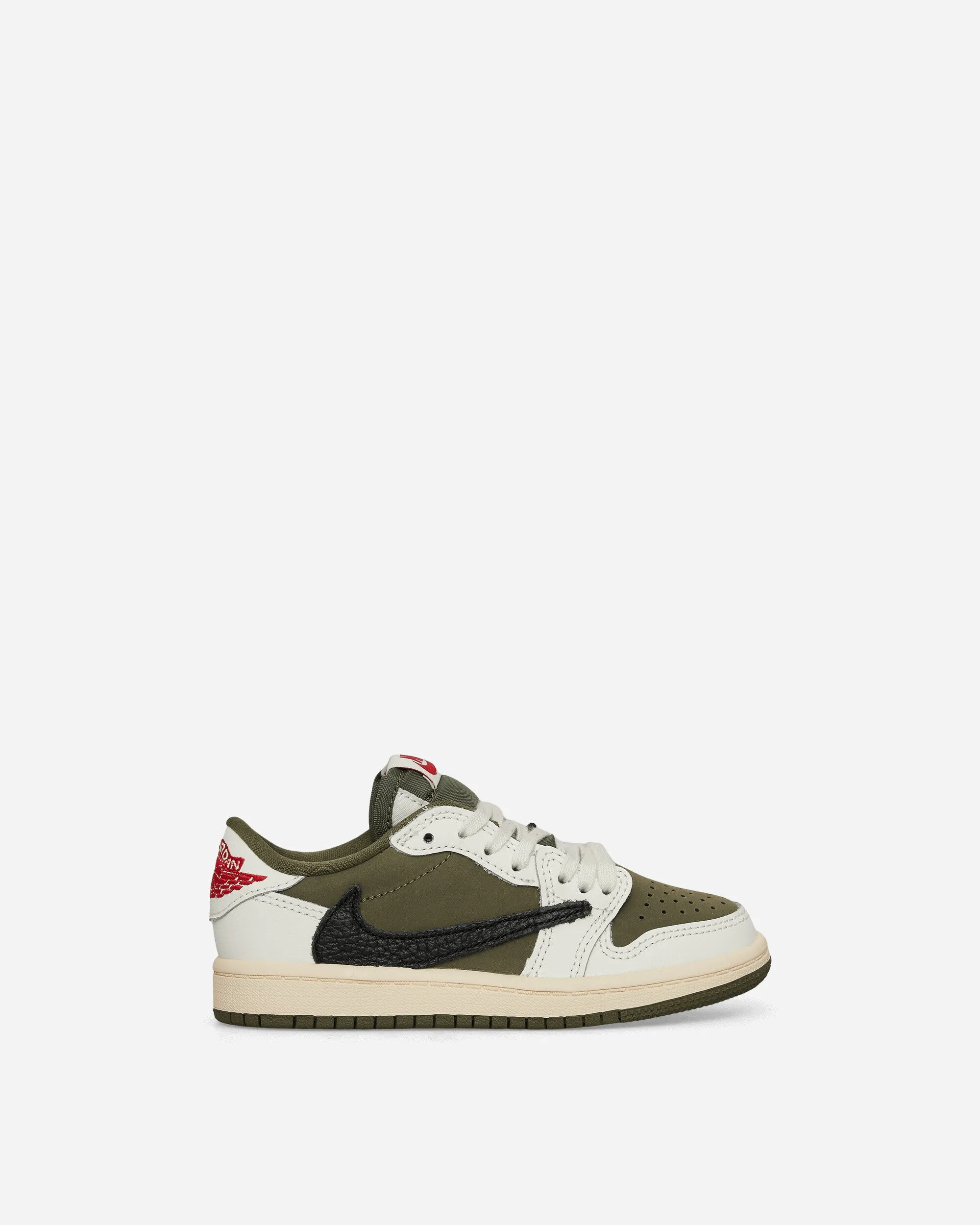 Travis Scott Air Jordan 1 Low (PS) Sneakers Medium Olive Sleek Vibe Natural Support