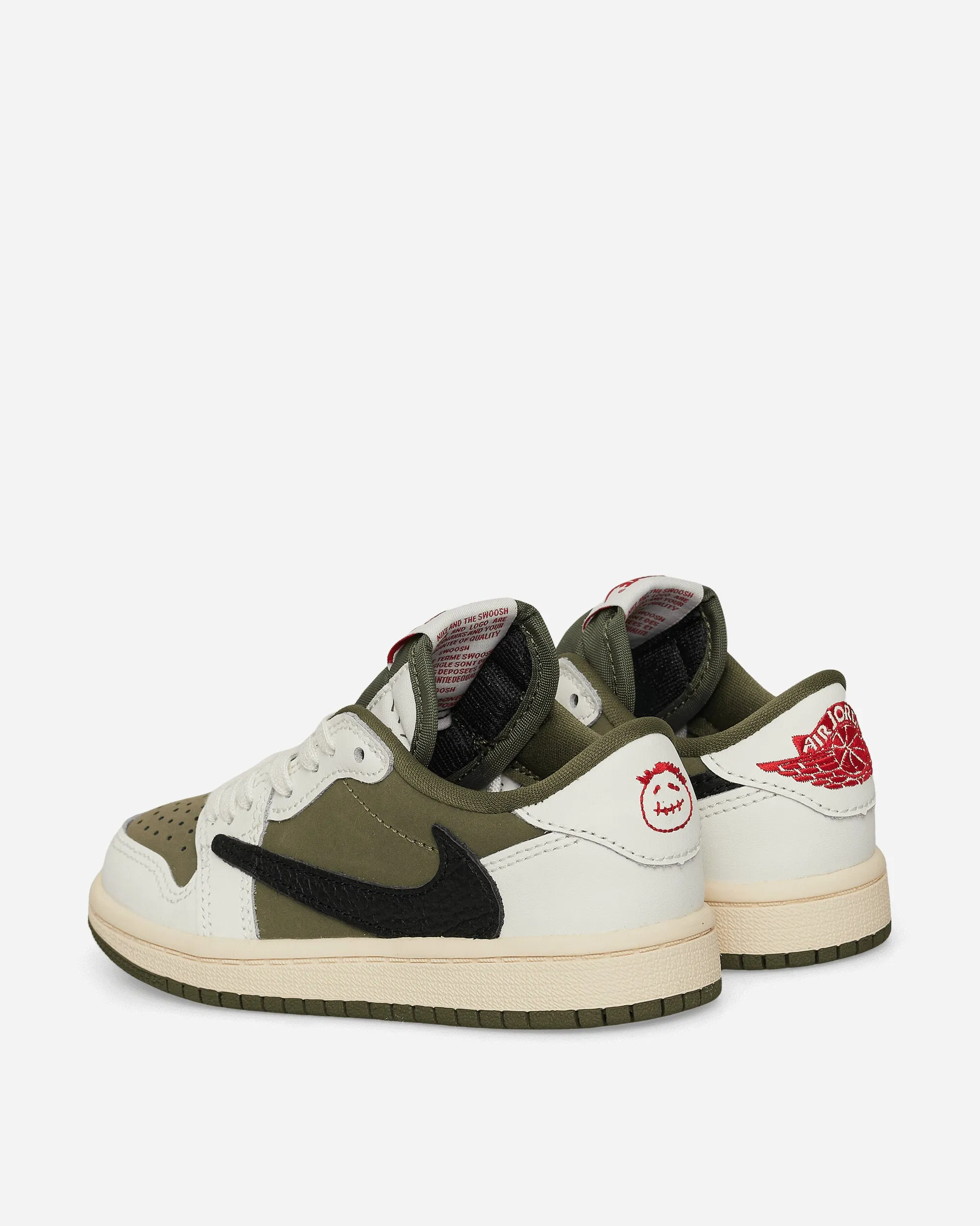 Travis Scott Air Jordan 1 Low (PS) Sneakers Medium Olive Slip On Mules