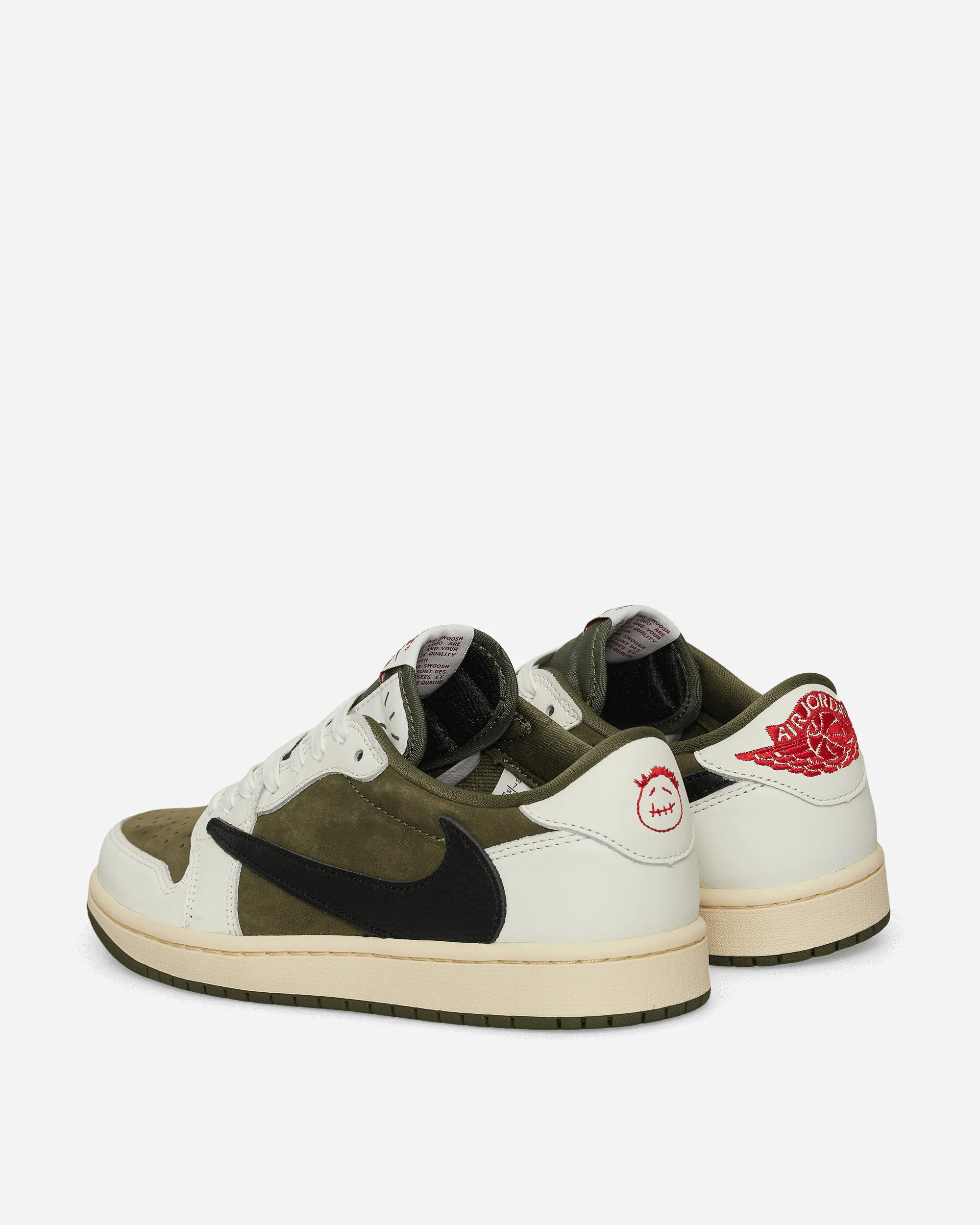 Stretchable Travis Scott Air Jordan 1 Low Sneakers Medium Olive