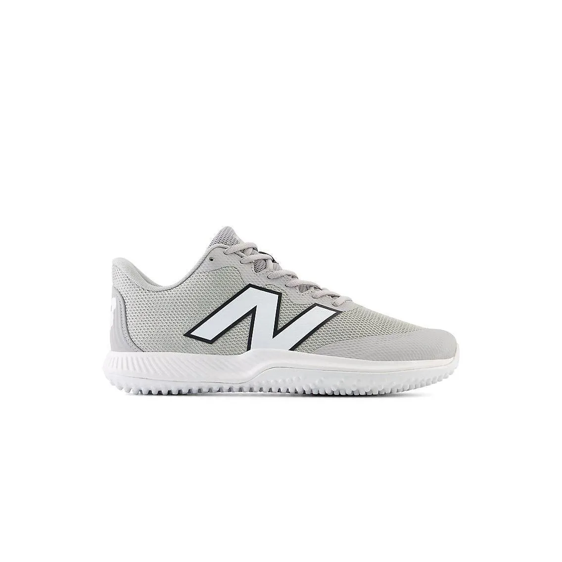 Ergonomic Shape New Balance Men's FuelCell 4040 V7 Turf Baseball Shoes - Raincloud / Optic White - T4040TG7