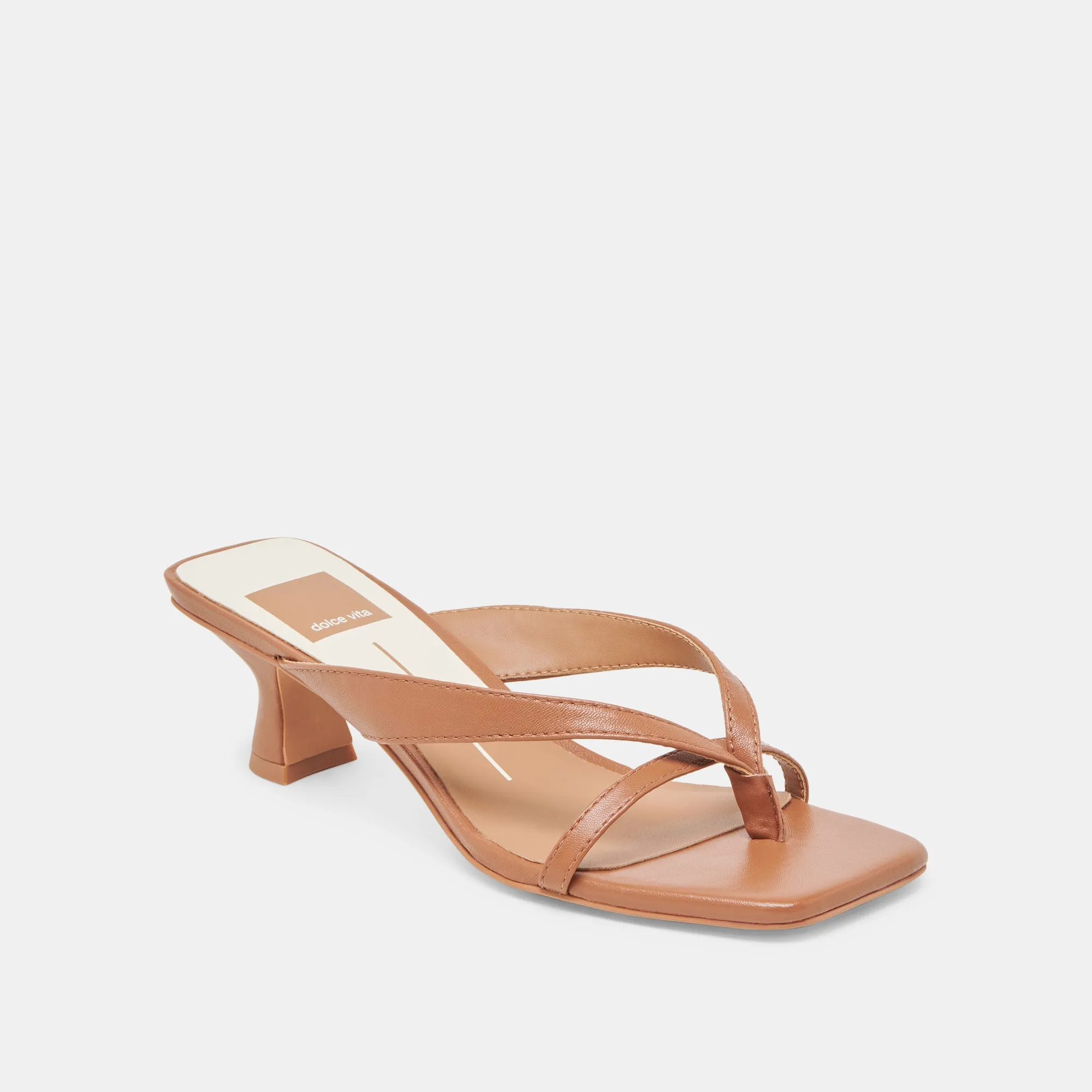 Evening Sandals Open Back Heeled Sandals BREVEL HEELS SADDLE LEATHER