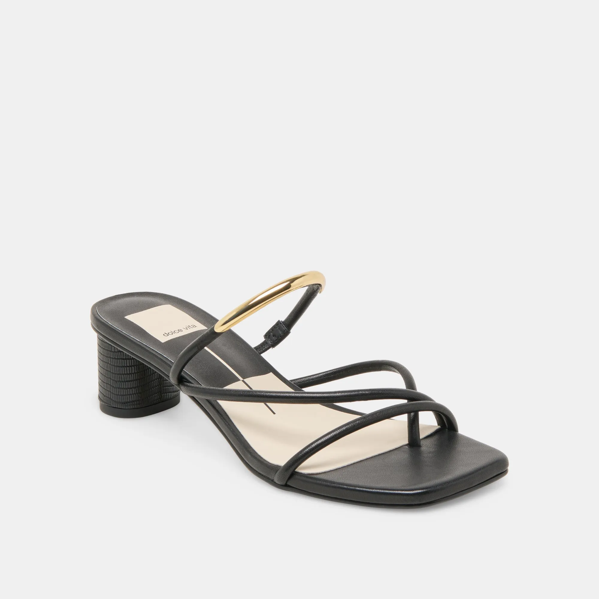 NAIRA HEELS BLACK LEATHER Traction Outsole