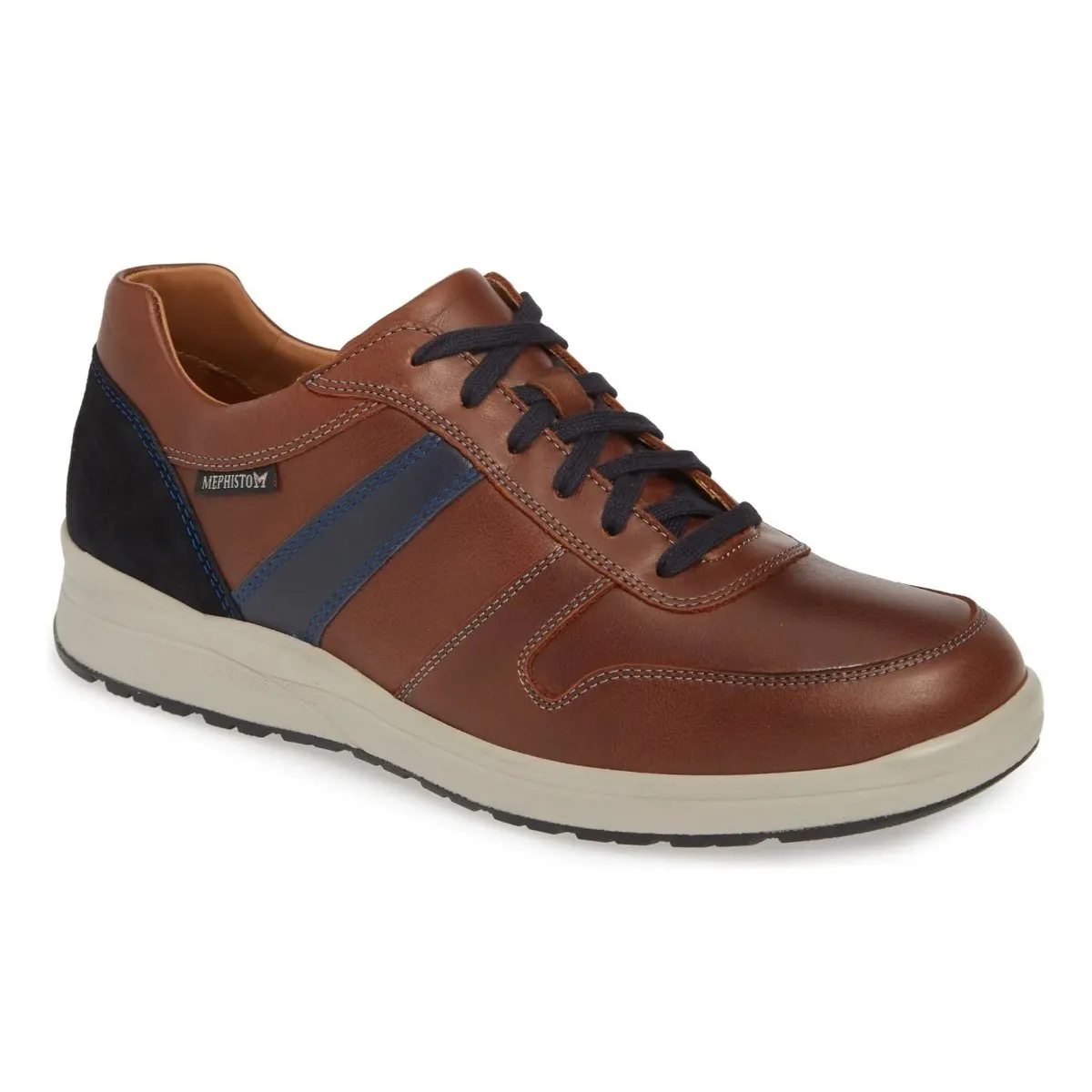 Mephisto Men's Vito Tan/Navy Nubuck Bridge Path Go Casual
